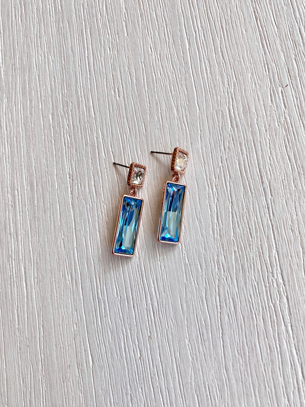 Swarovski Rectangular Duo Drop Earrings