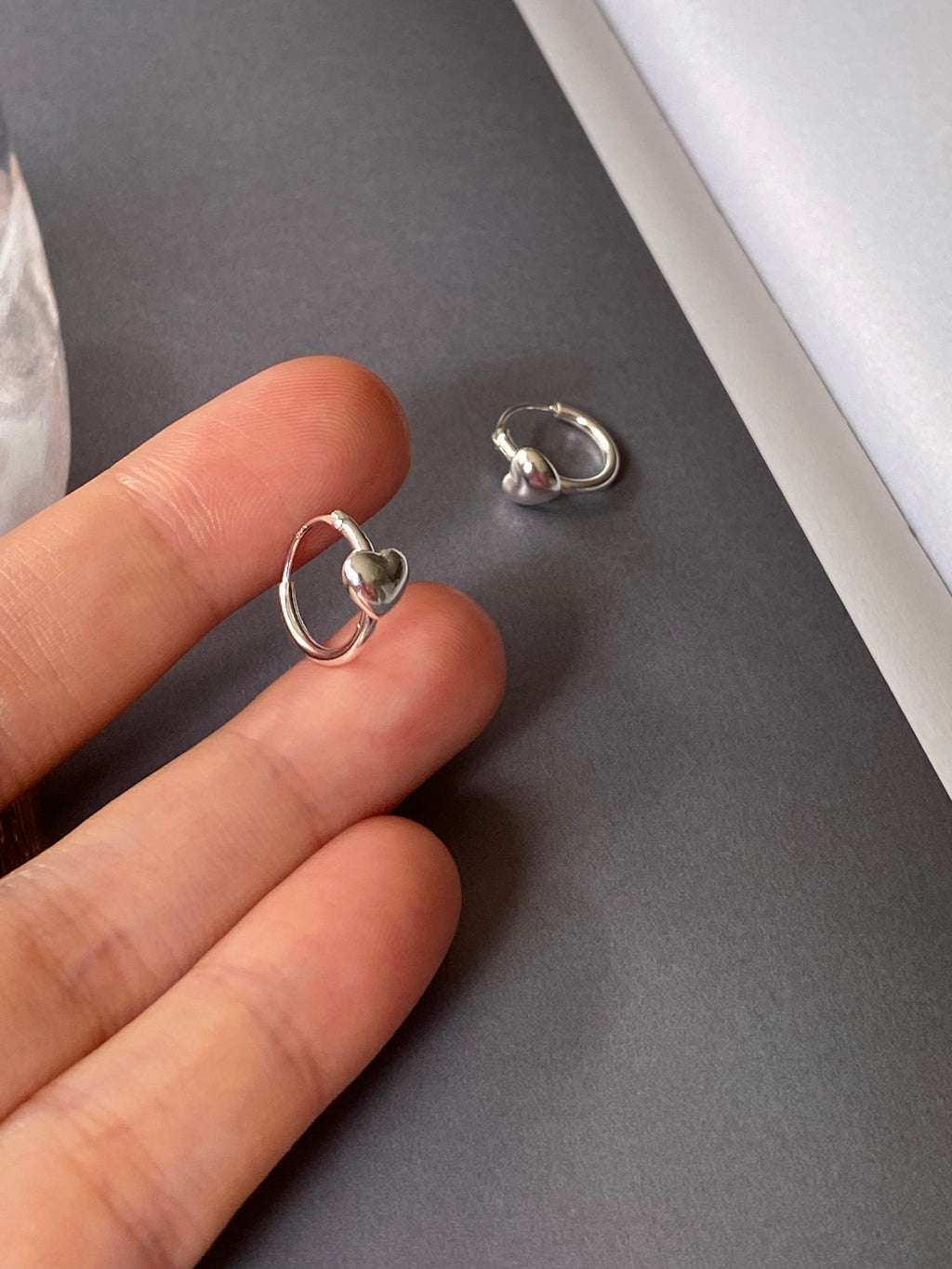 Small Heart Hoop Earrings