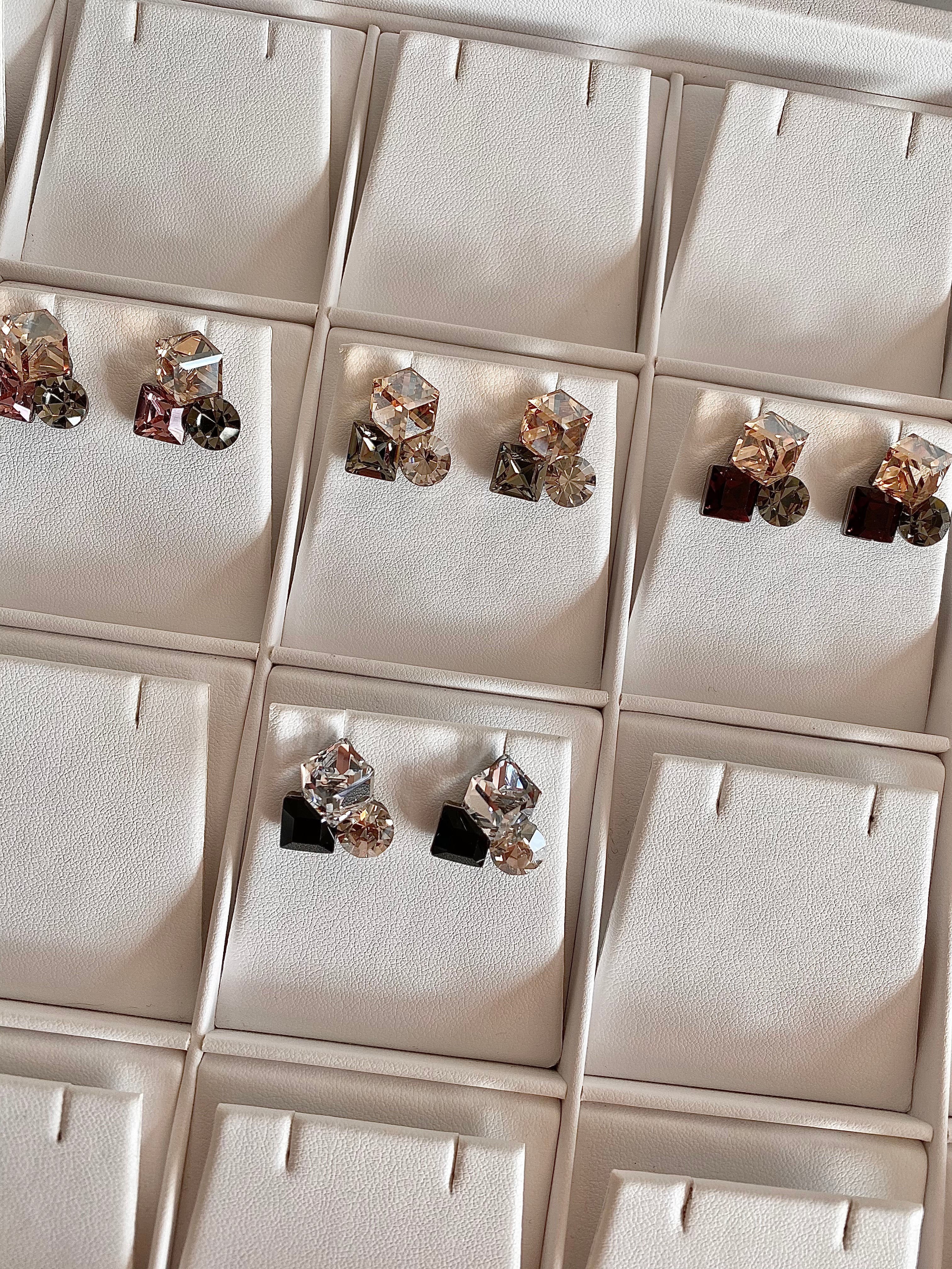 Swarovski Multi-Shape Cluster Stud Earrings (3 colours)