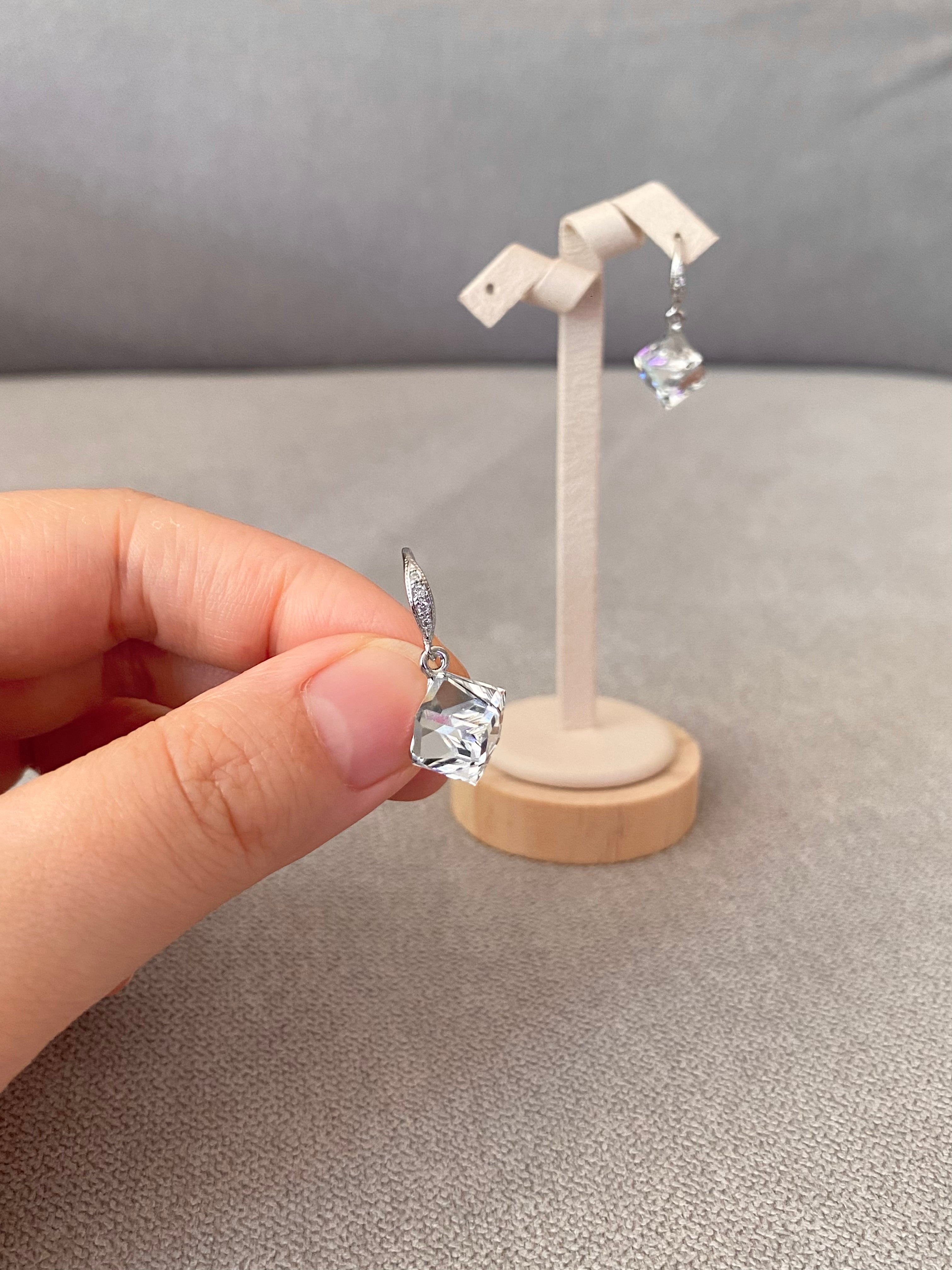 Swarovski Cube Drop Earrings (4 colours)