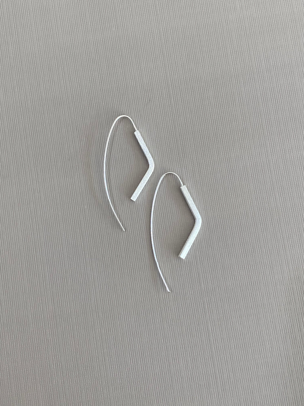Silver Long Curve Earrings