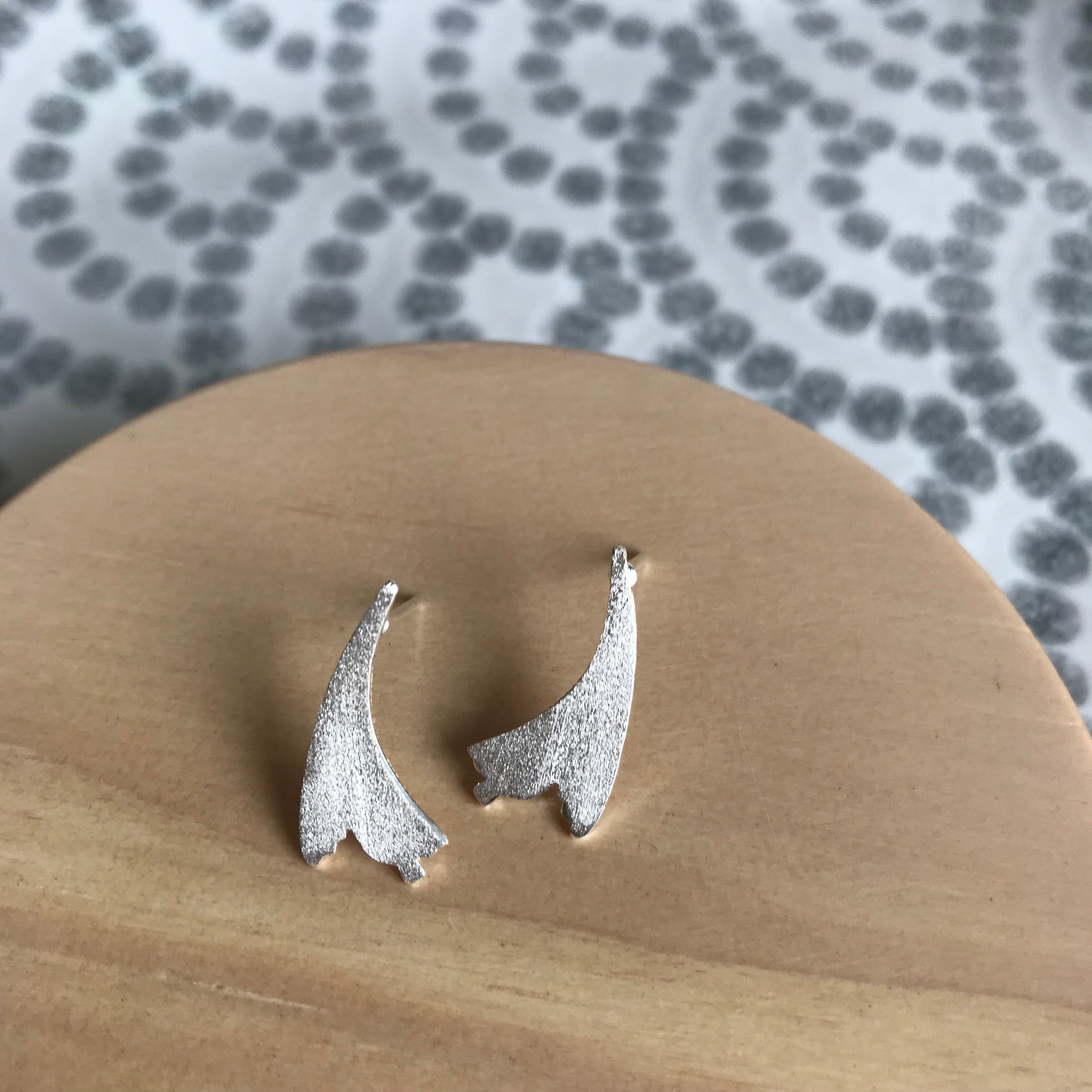 Matte Wave Stud Earrings