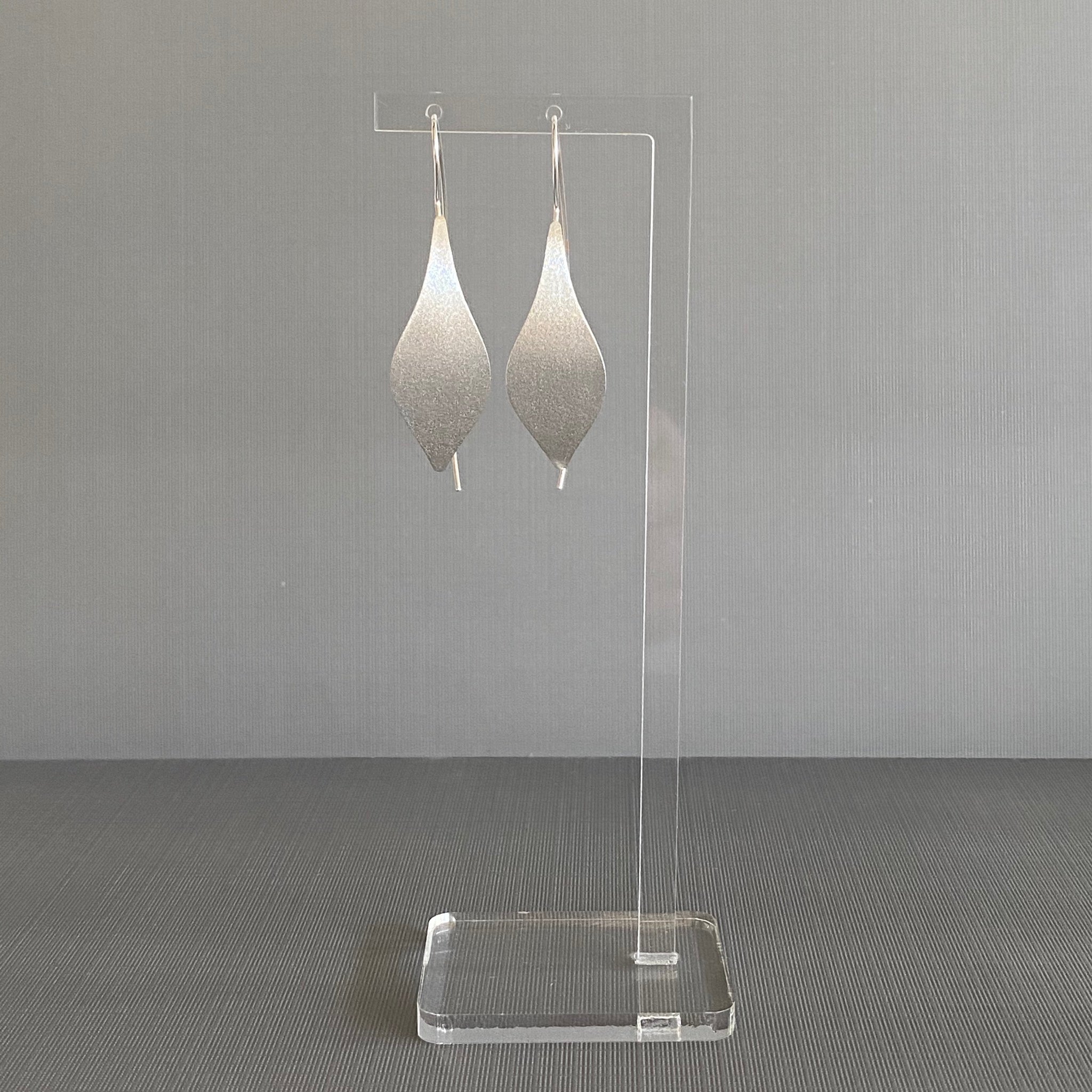 Silver Matte Leaf Earrings