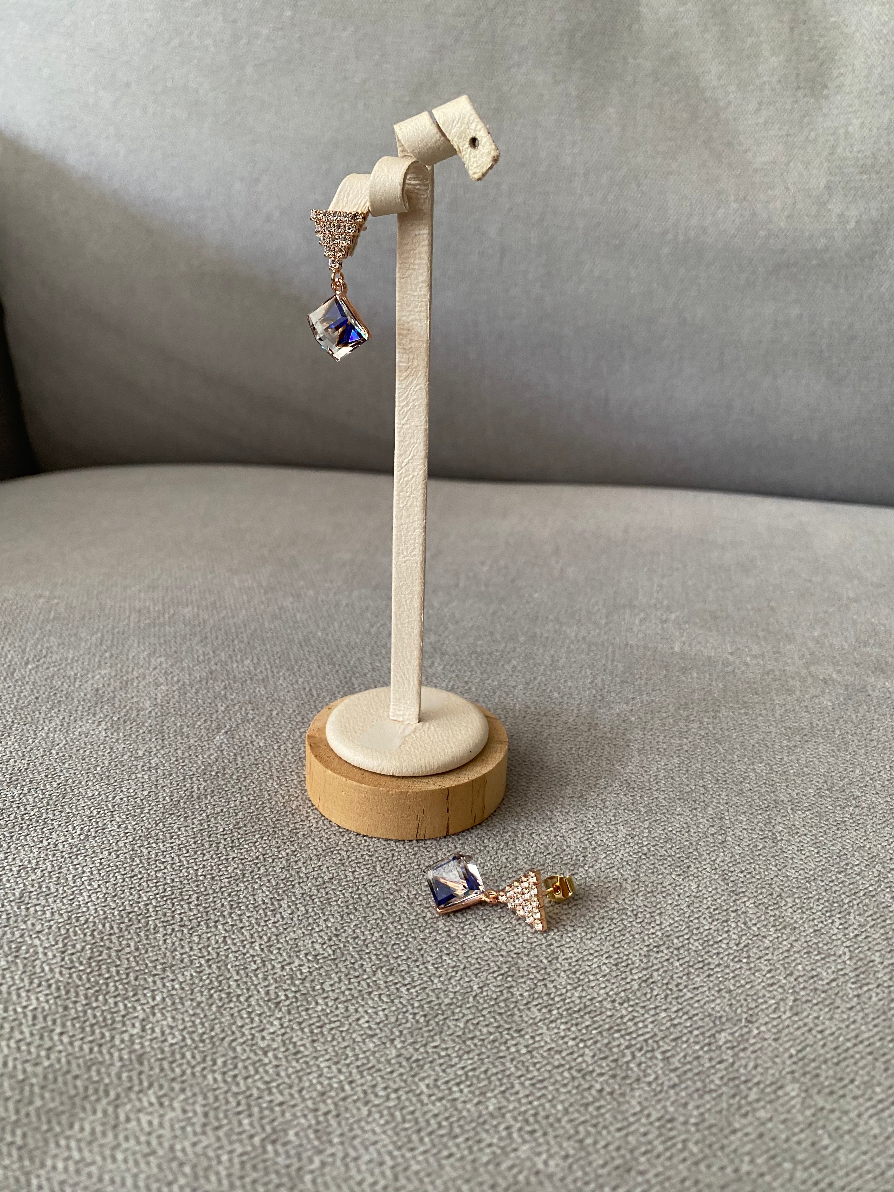 Swarovski Triangle Sparkle Cube Drop Earrings (4 colours)