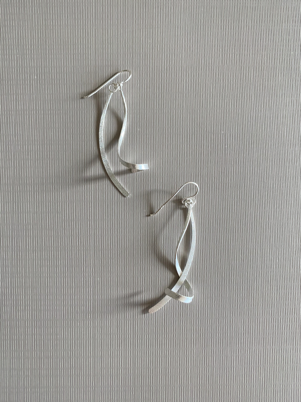 Silver Curve Drop Earrings