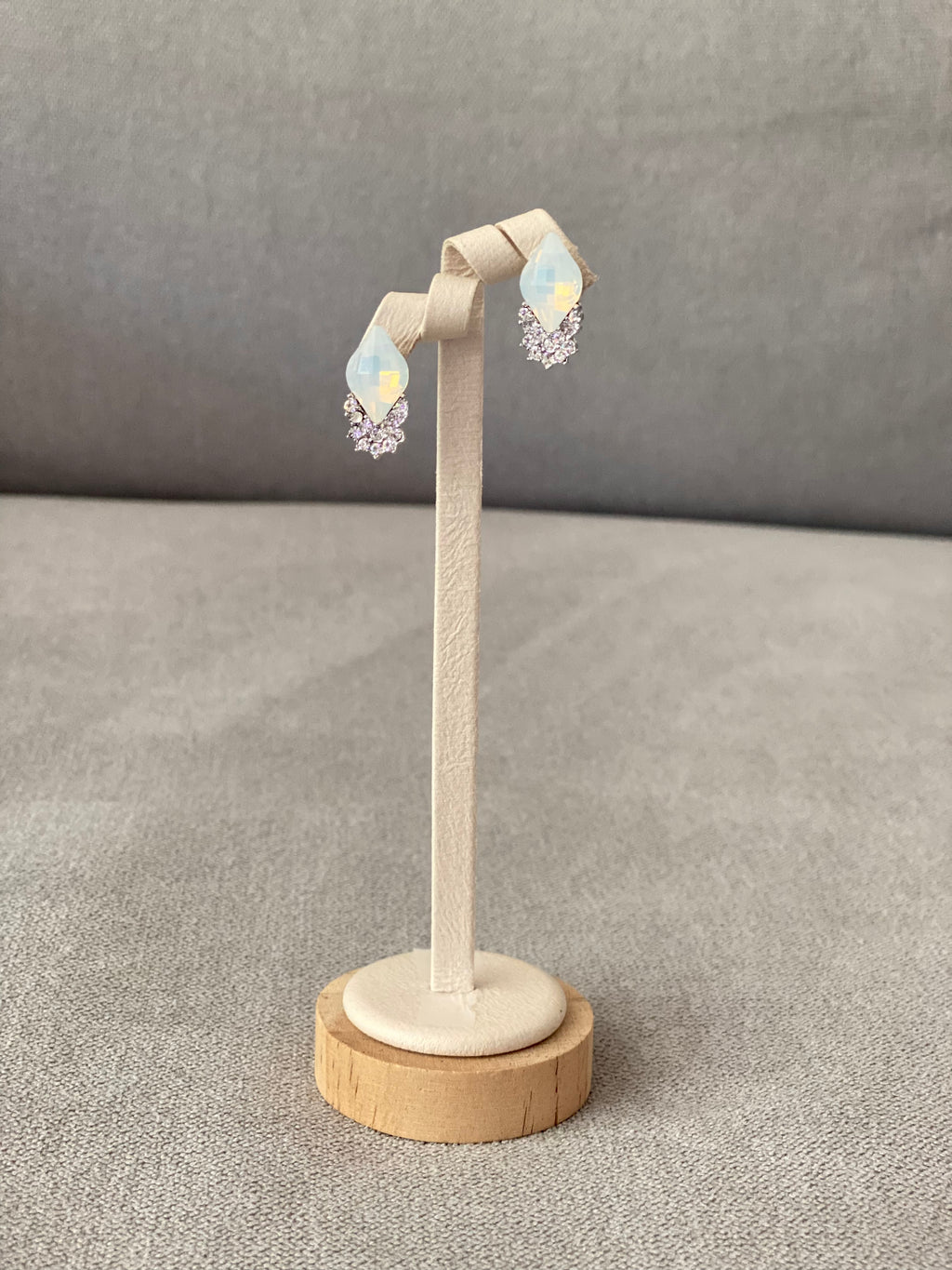 Swarovski White Opal Cluster Stud Earrings