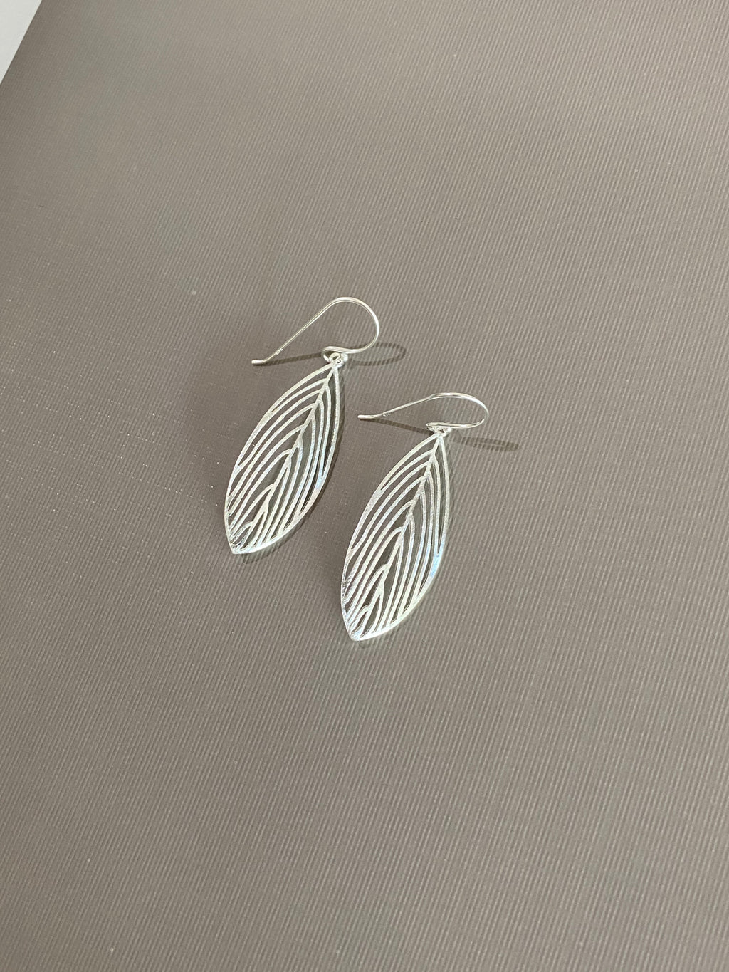 Silver Open Leaf Earrings