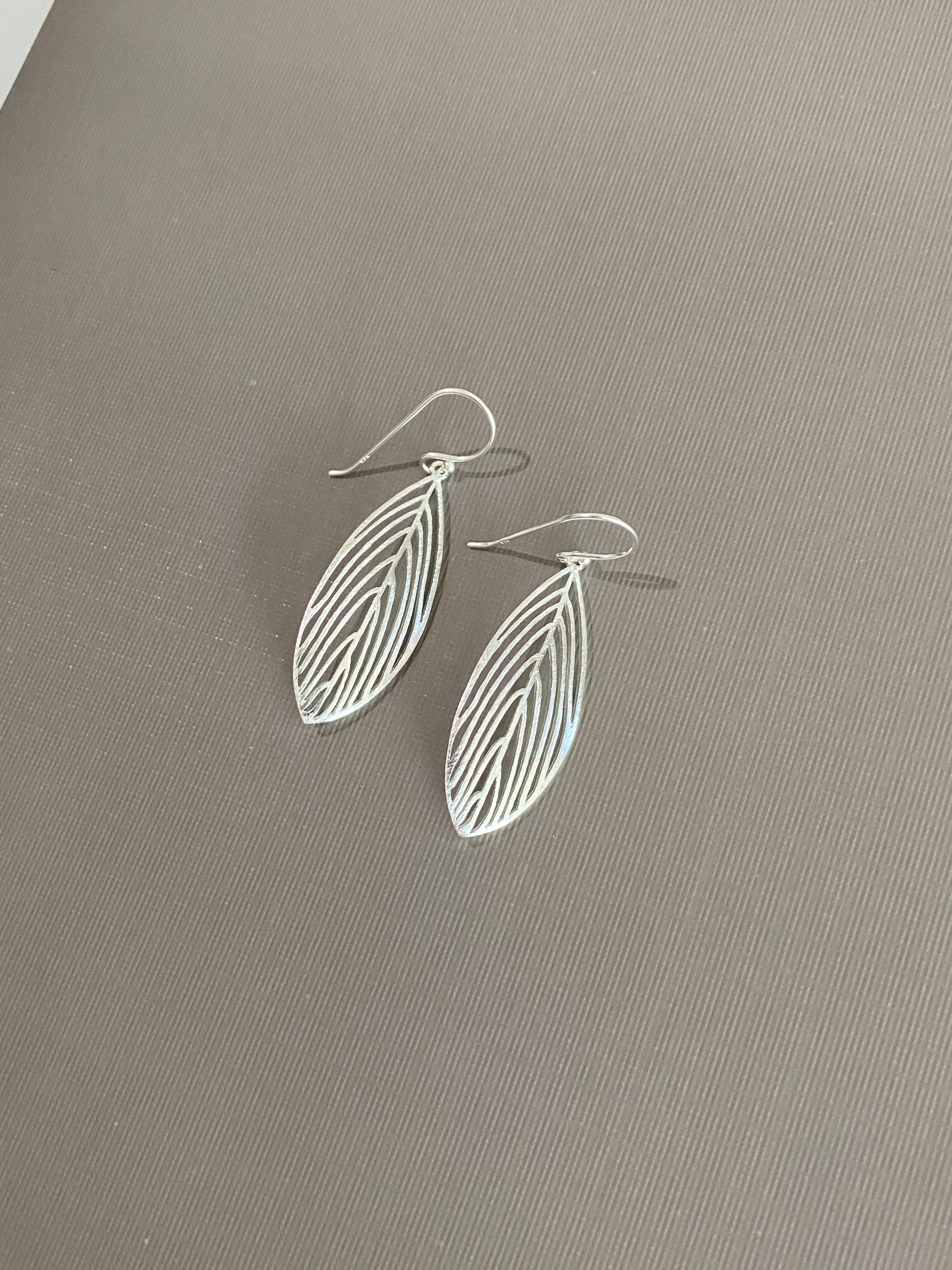 Silver Open Leaf Earrings