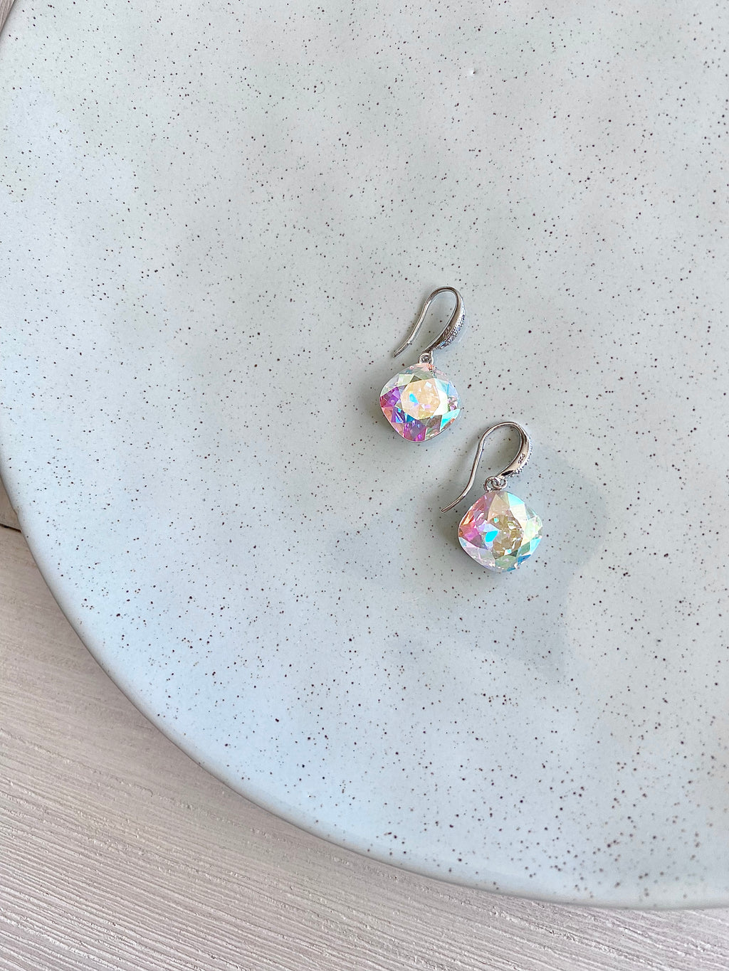 Swarovski Cushion Drop Earrings (5 colours)
