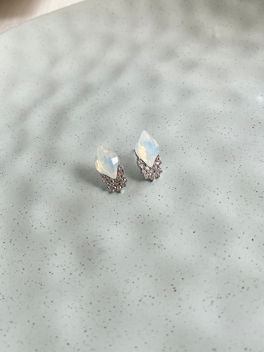 Swarovski White Opal Cluster Stud Earrings