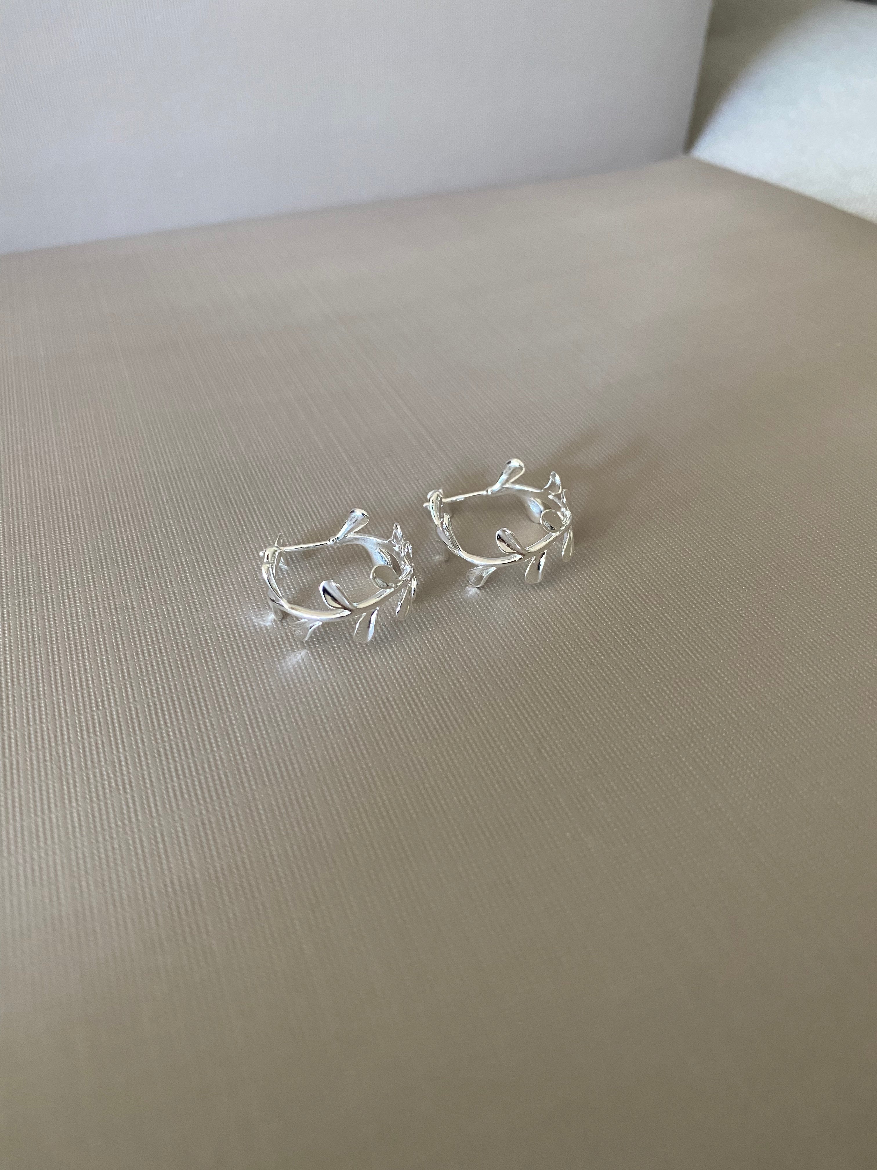 Leaf Hoop Earrings