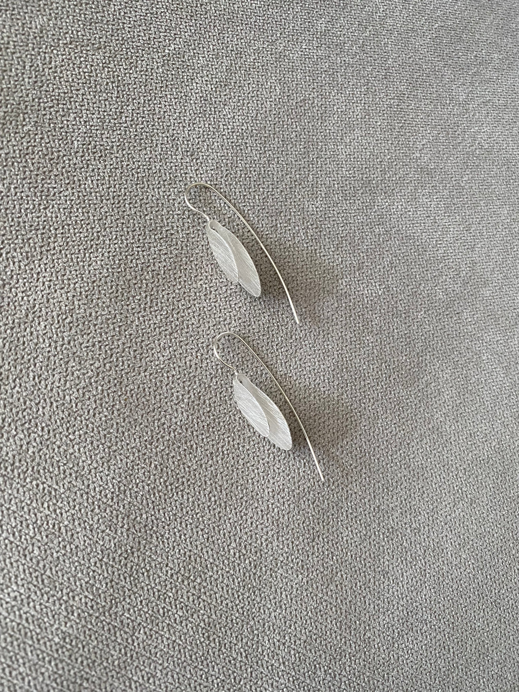 Silver Layered Leaf Earrings