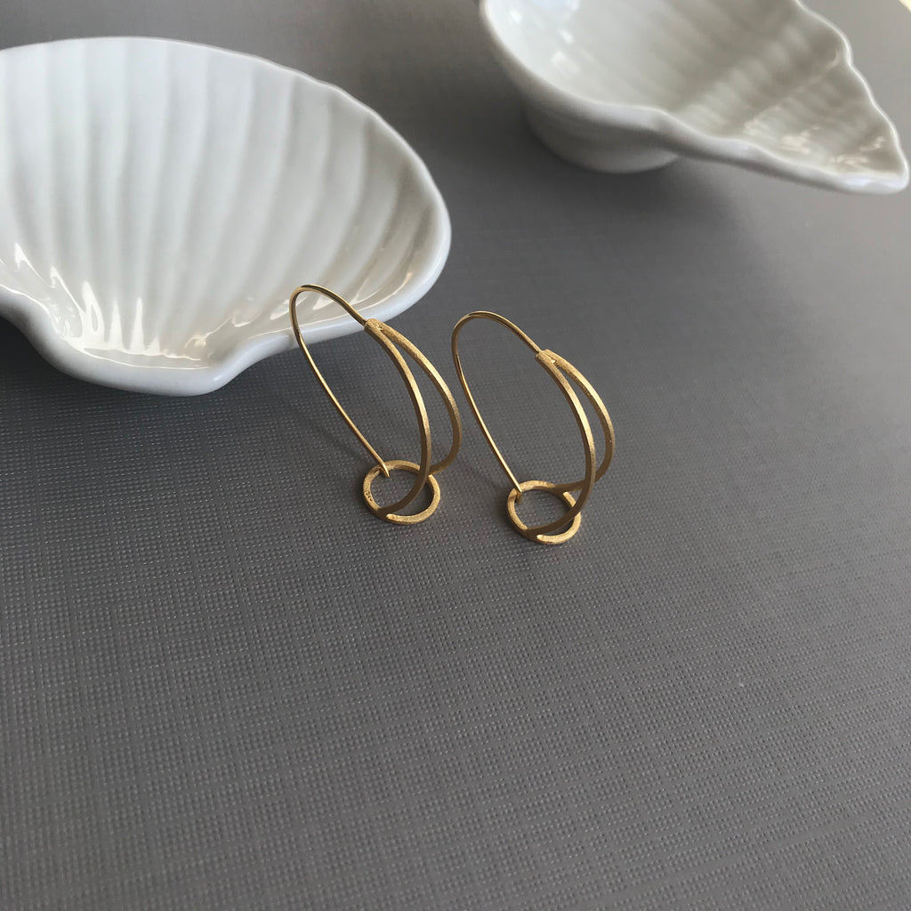 Gold Abstract Loop Earrings