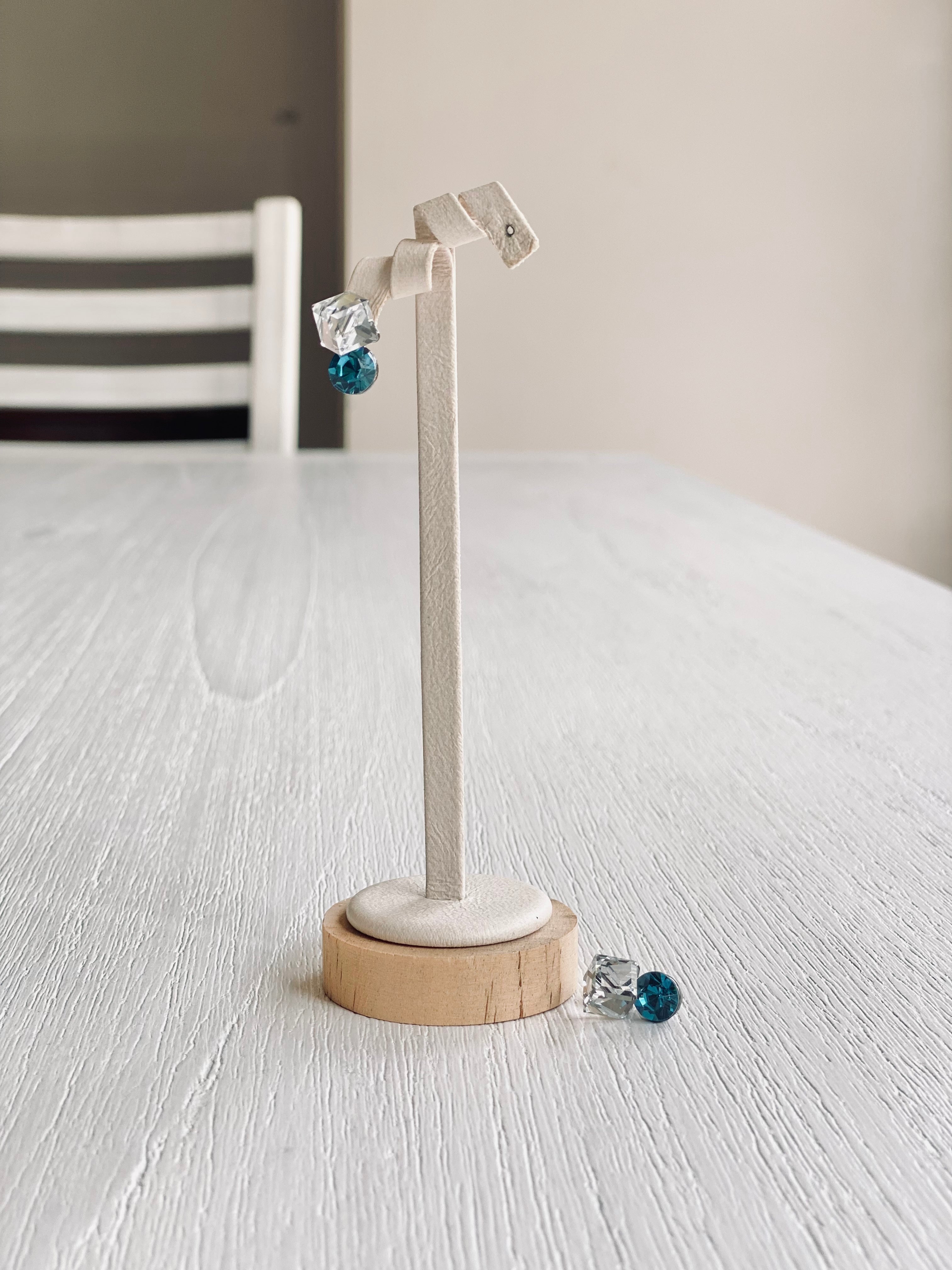 Swarovski Mini Cube & Round Drop Earrings