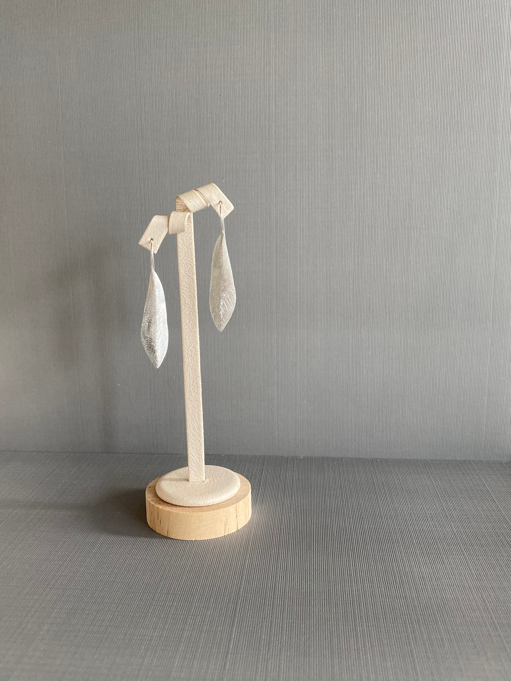 Silver Leaf Drop Earrings