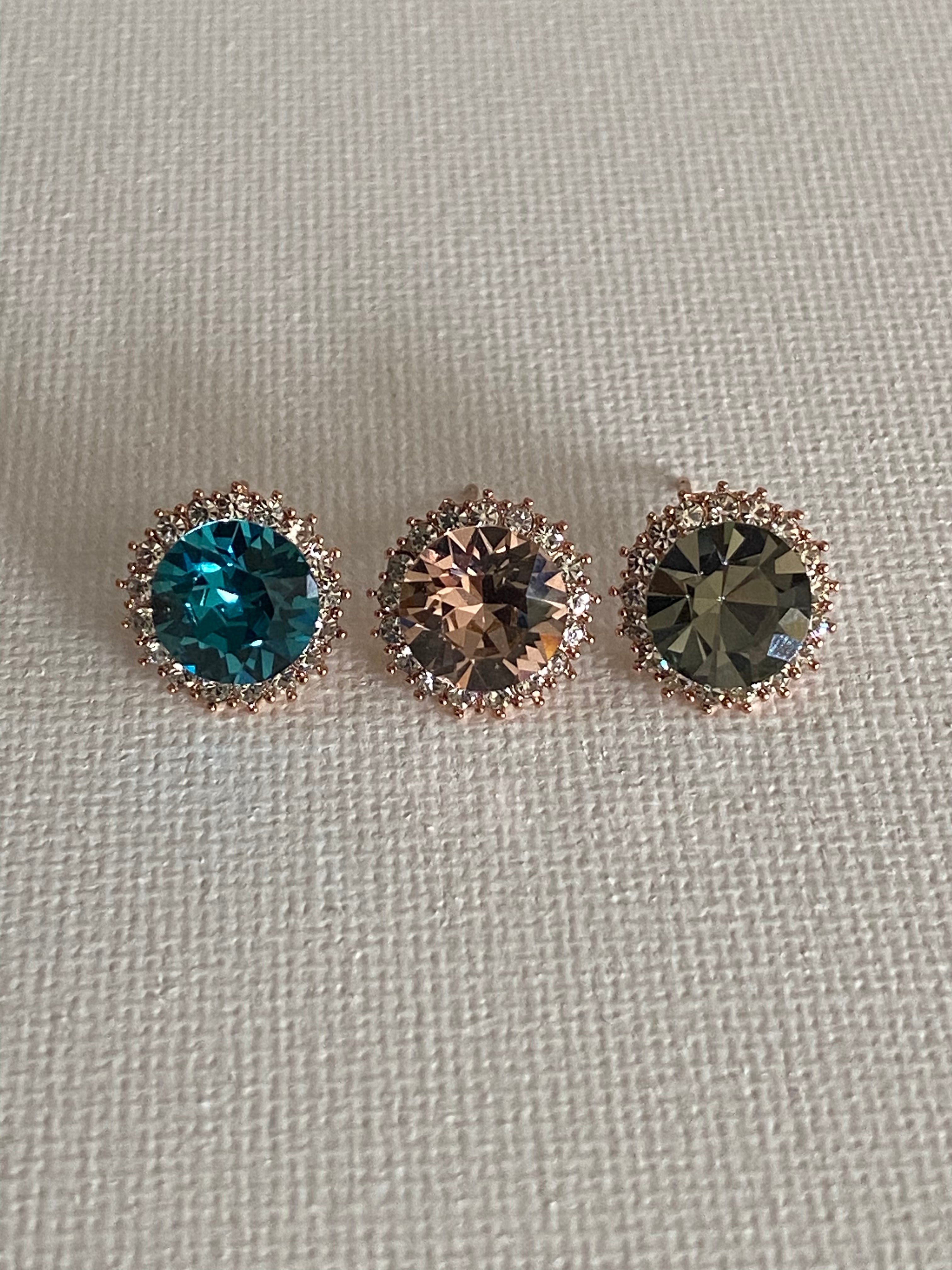 Swarovski Classic Halo Stud Earrings - 15mm (3 colours)