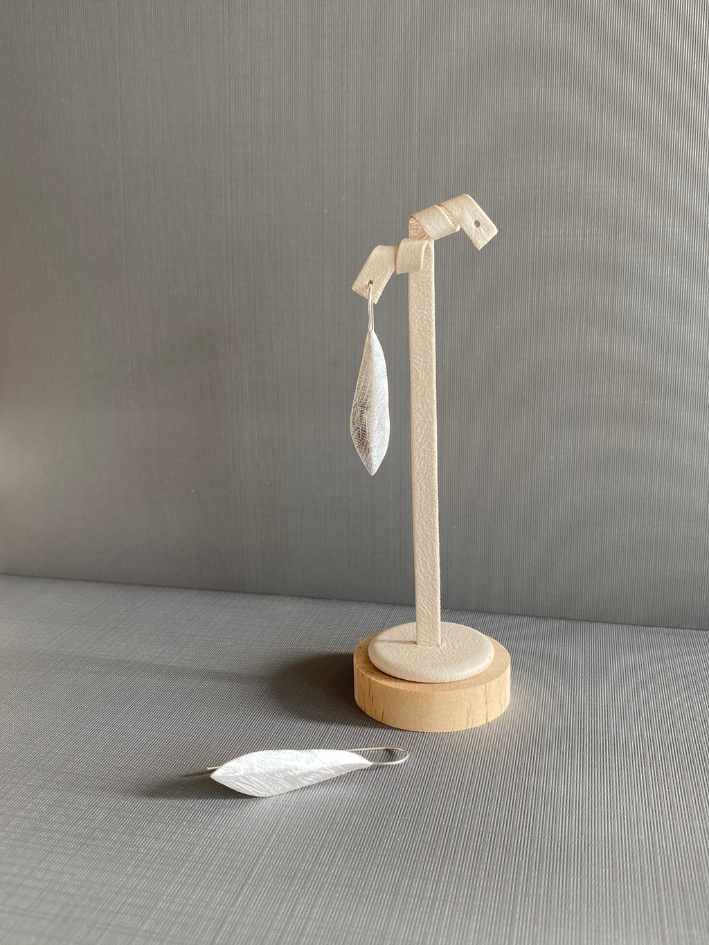 Silver Leaf Drop Earrings