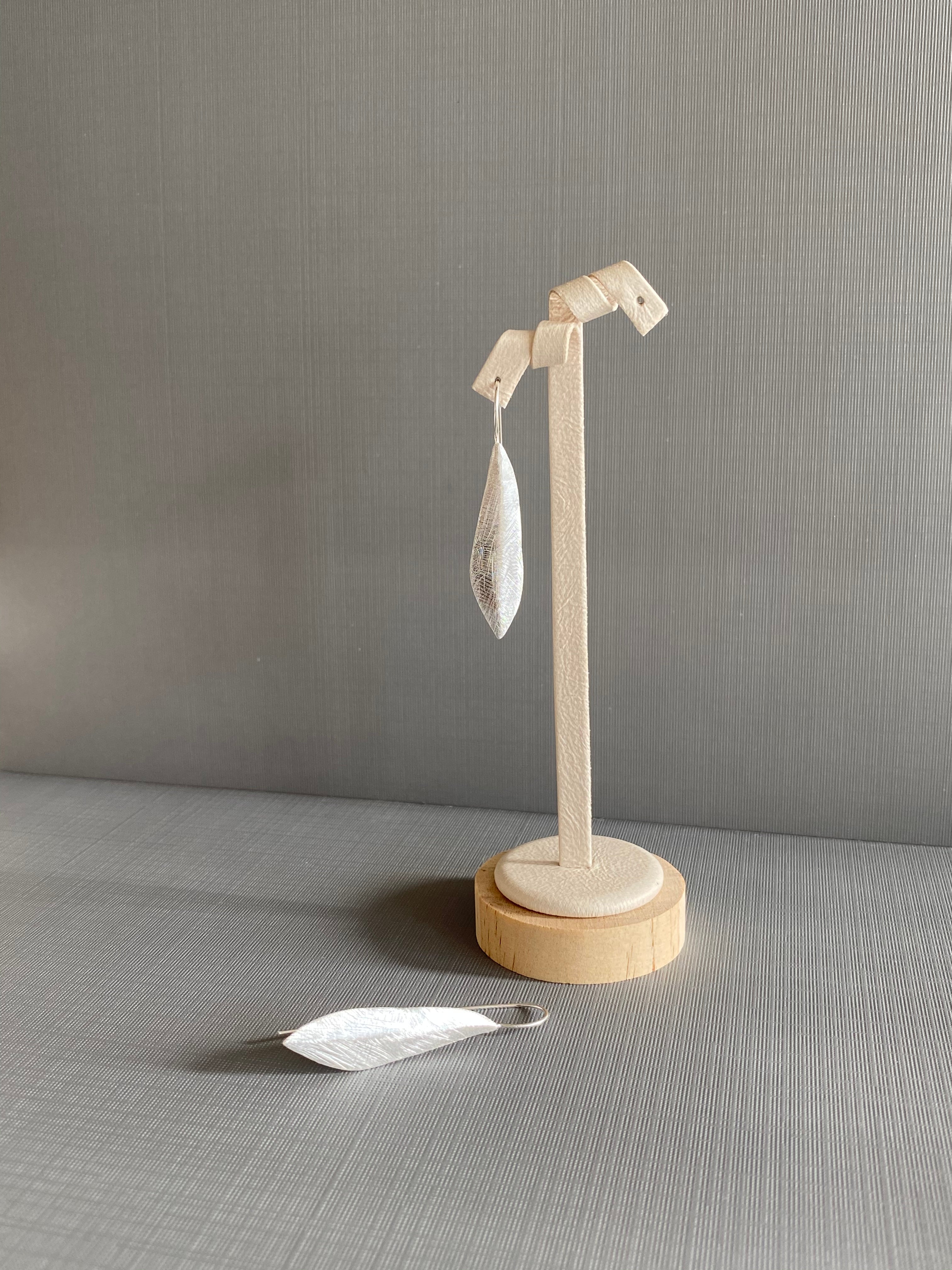 Silver Leaf Drop Earrings