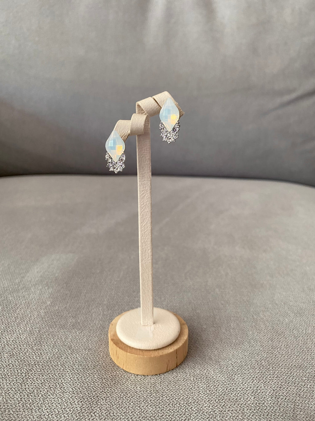 Swarovski White Opal Cluster Stud Earrings