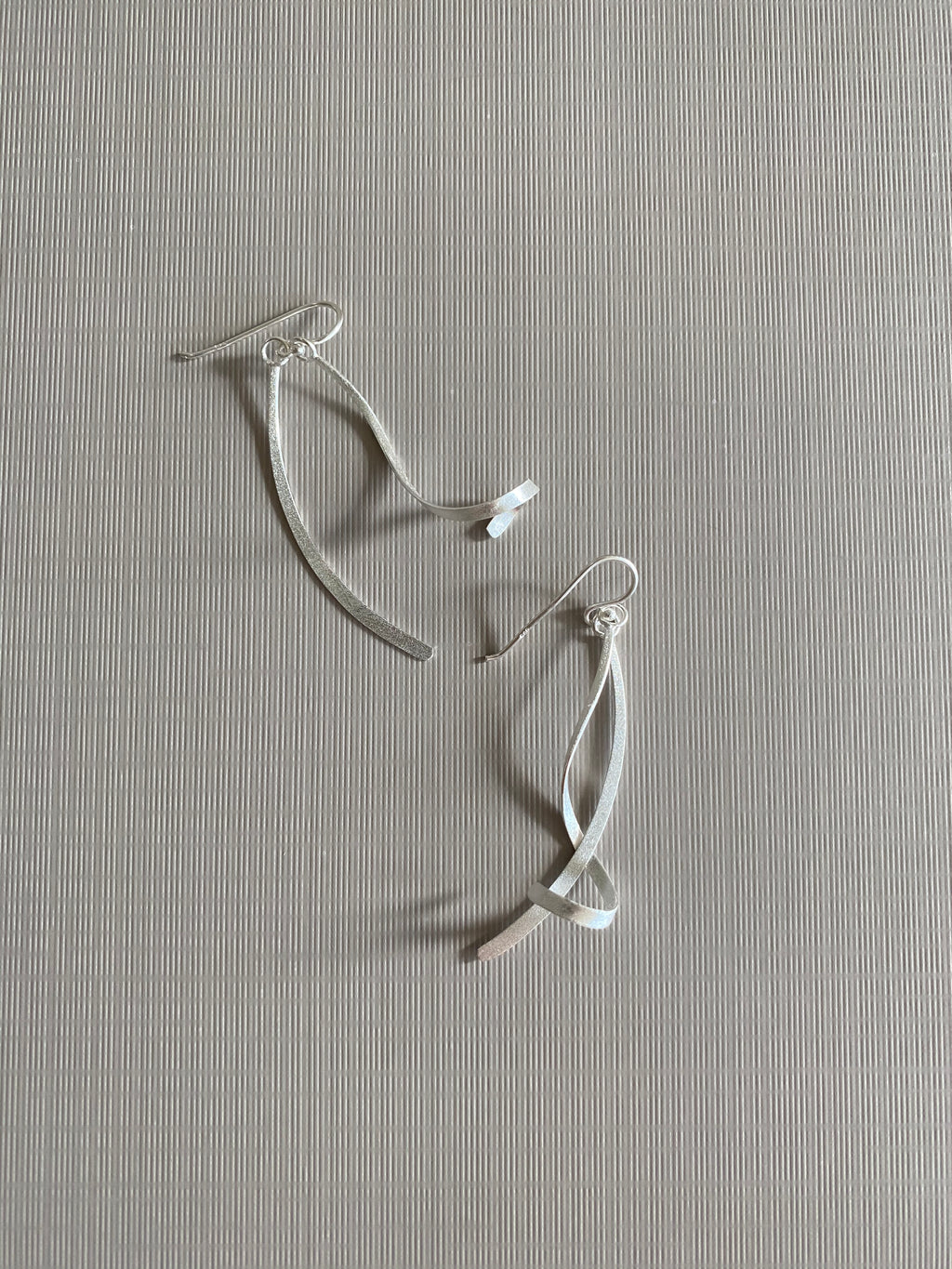 Silver Curve Drop Earrings