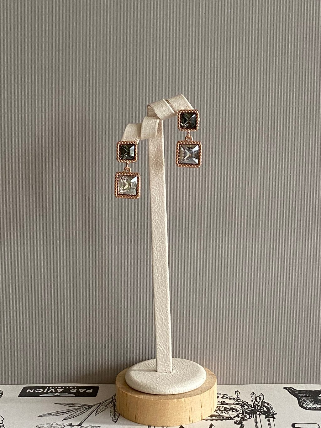 Swarovski Square Duo Drop Earrings