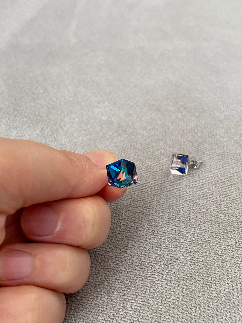 Swarovski Cube Stud Earrings (3 colours)