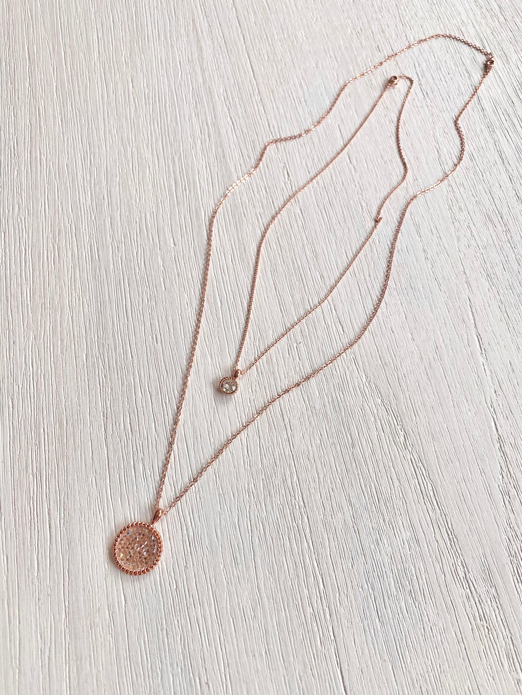 Swarovski Layered Round Pendant Necklace Set (3 colours)