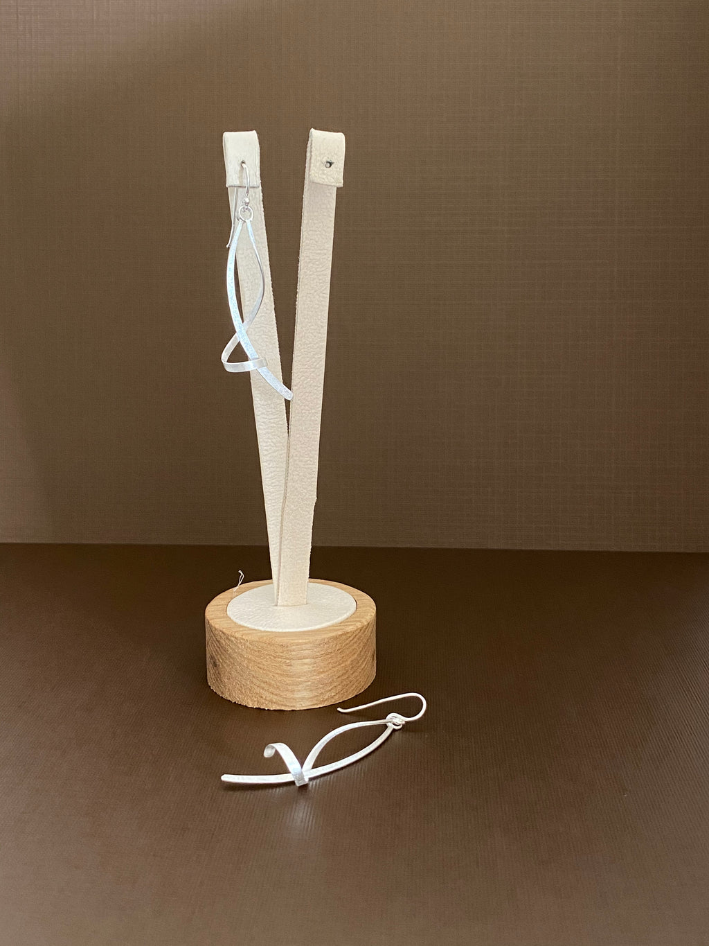 Silver Curve Drop Earrings