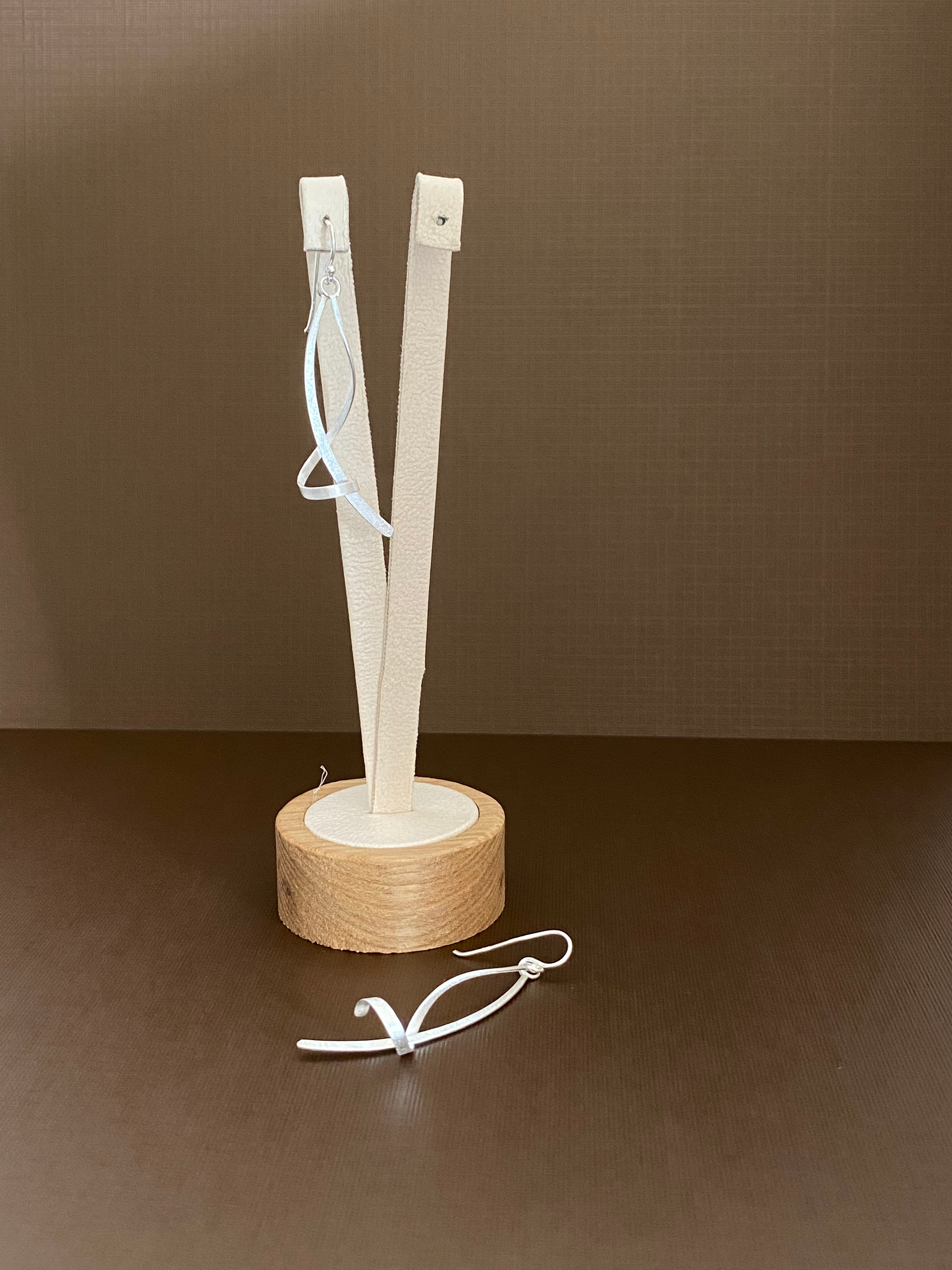 Silver Curve Drop Earrings