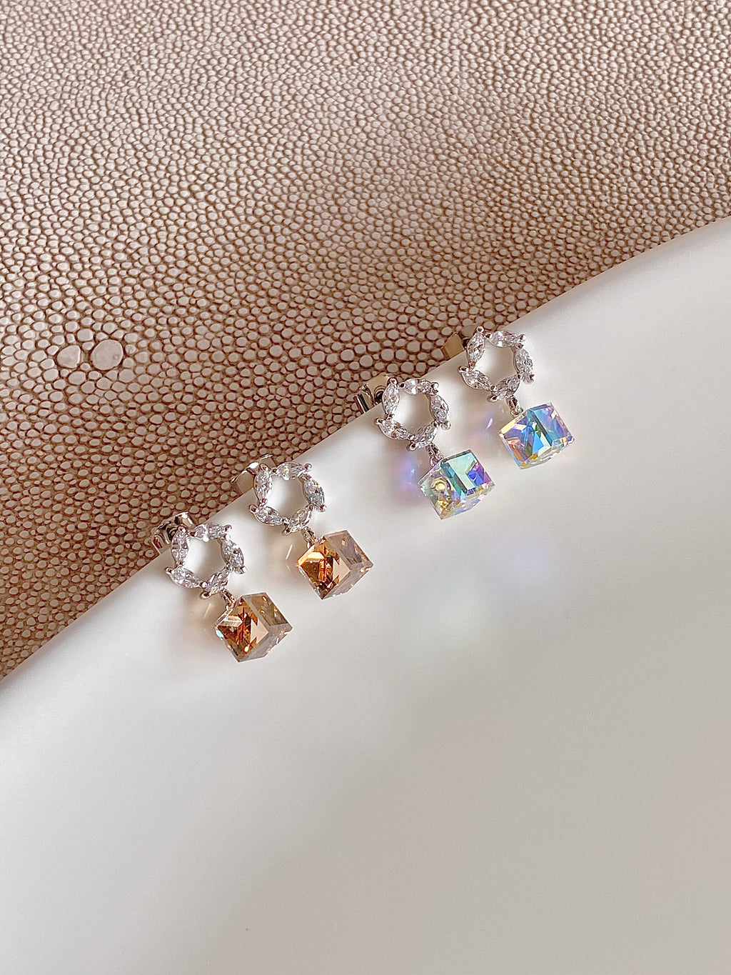 Swarovski Square Drop Earrings (2 colours)