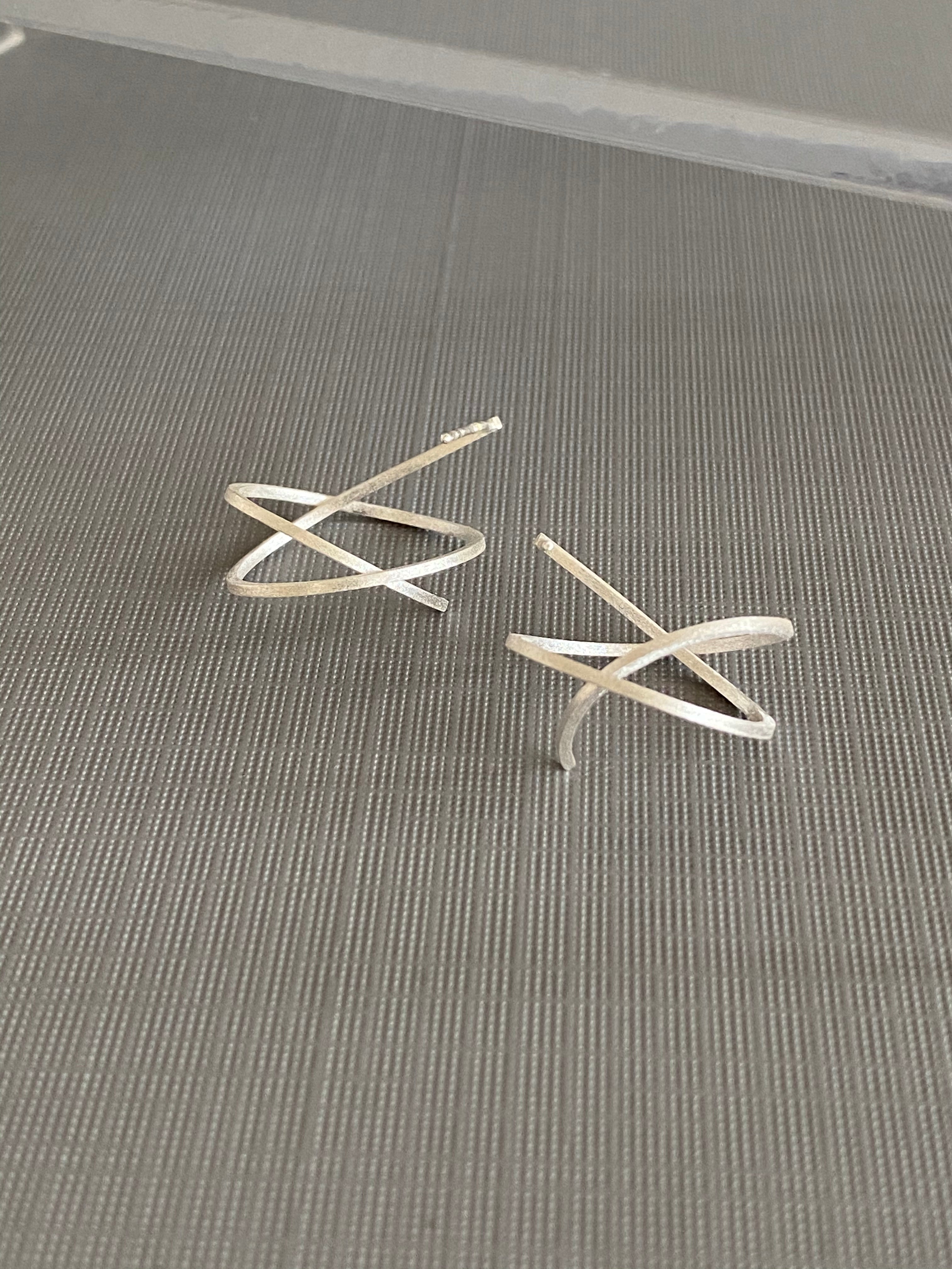 Silver Abstract Sphere Earrings