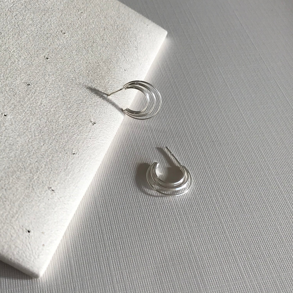 Circular Triple Loop Earrings