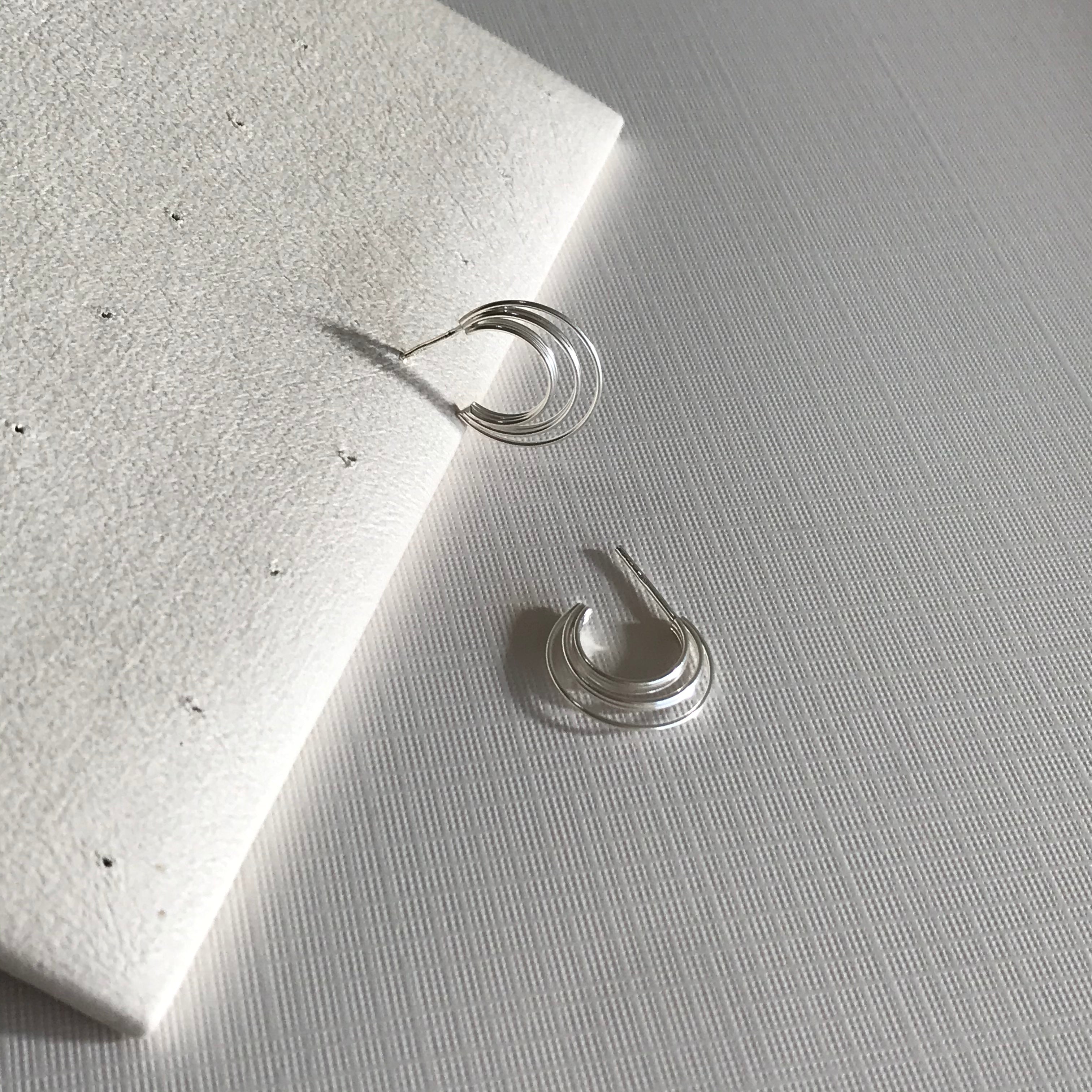 Circular Triple Loop Earrings