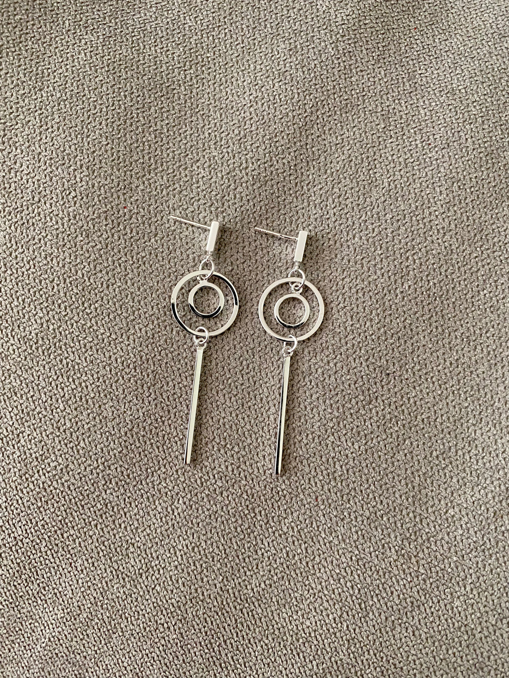 Circular Line Drop Earrings