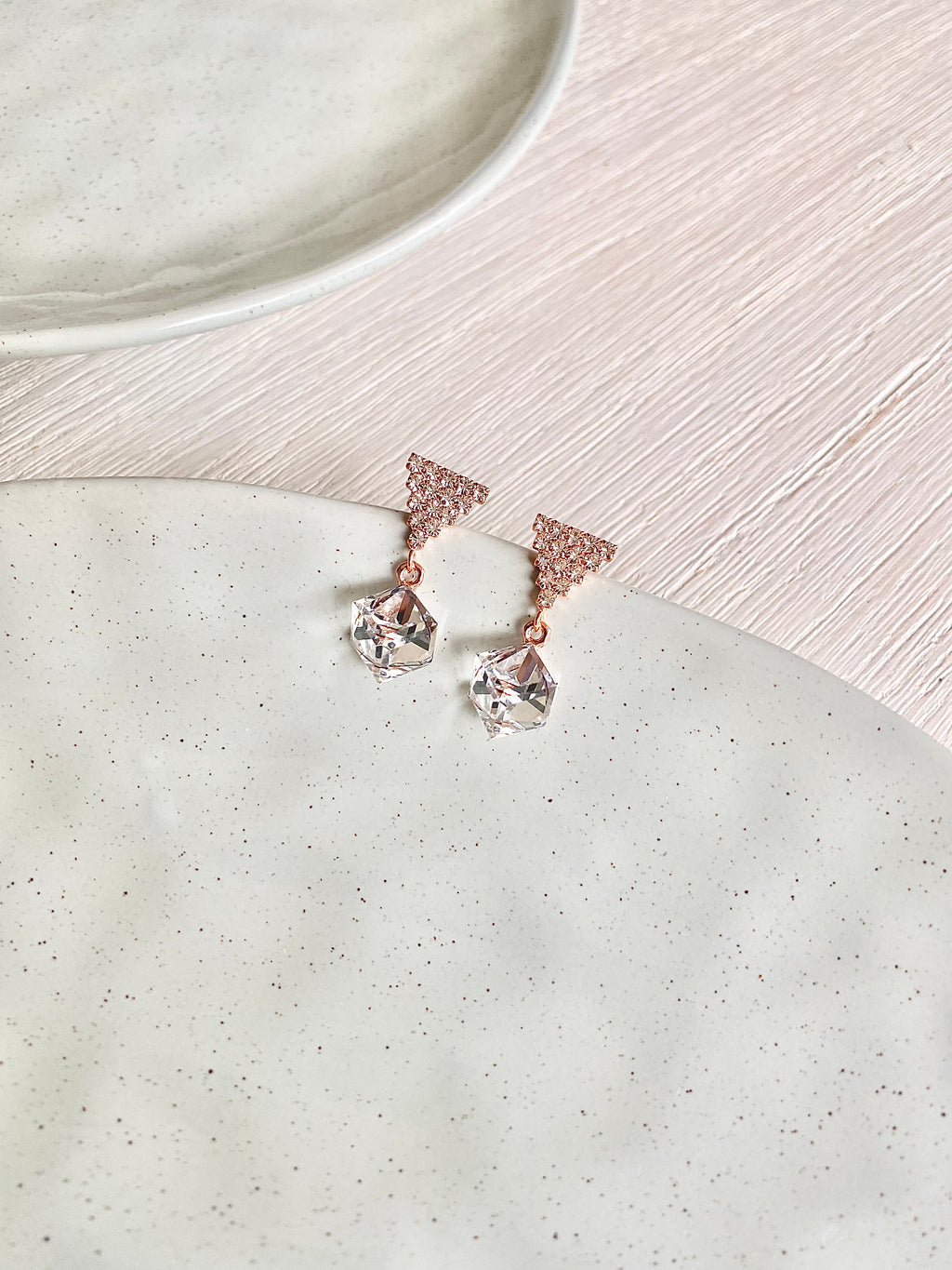 Swarovski Triangle Sparkle Cube Drop Earrings (4 colours)