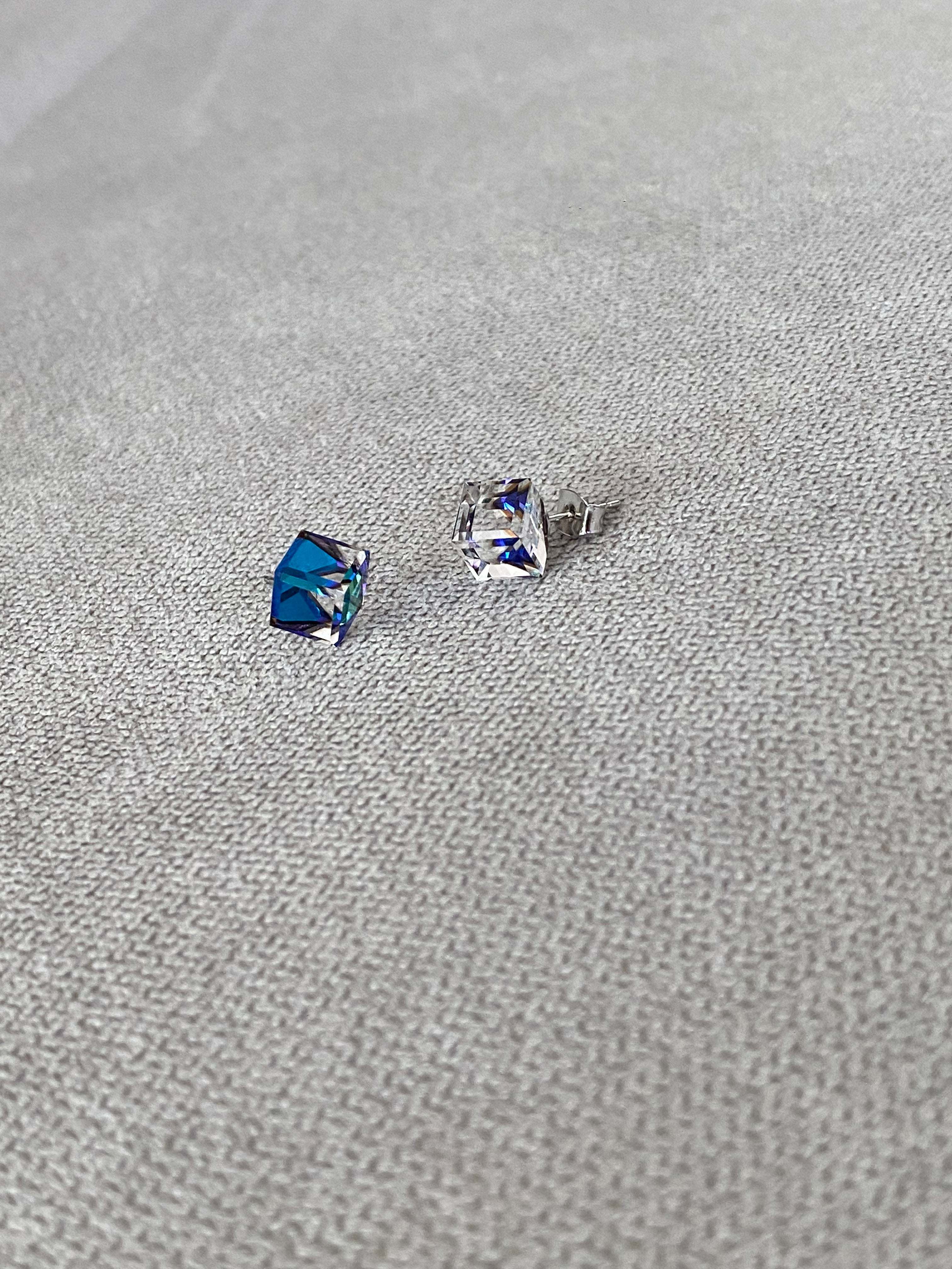 Swarovski Cube Stud Earrings (3 colours)