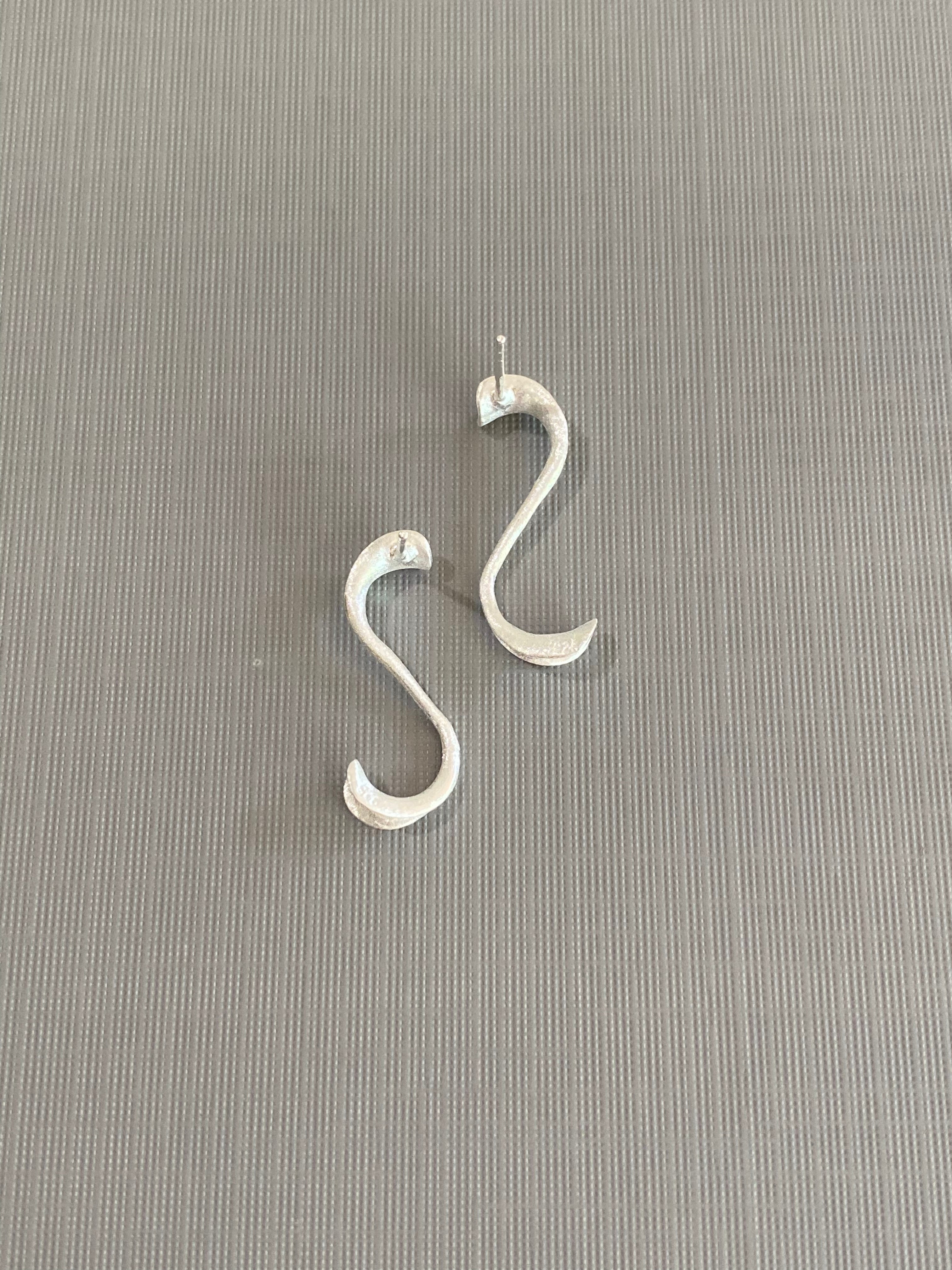 Silver Abstract Twist Earrings