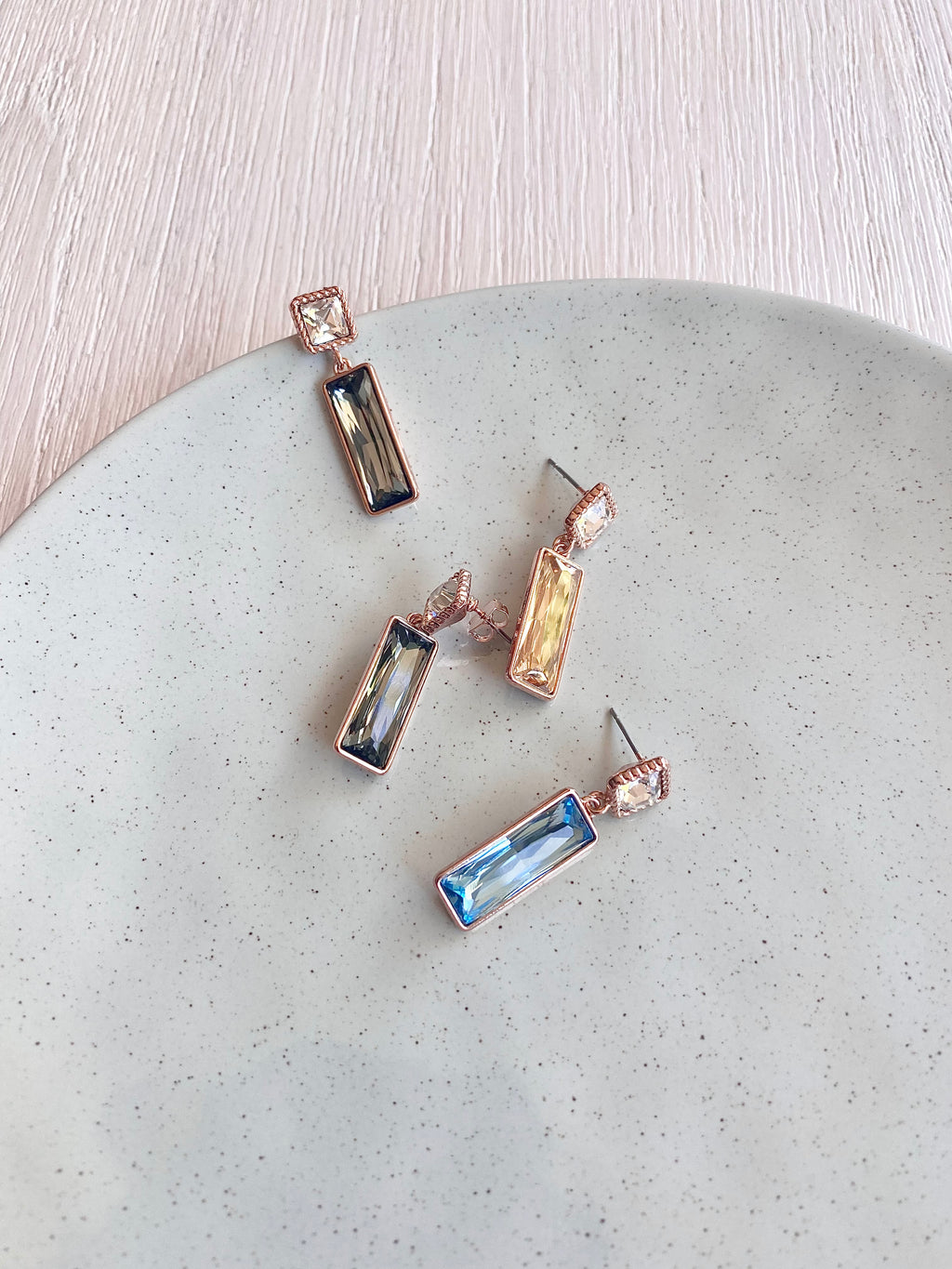 Swarovski Rectangular Duo Drop Earrings