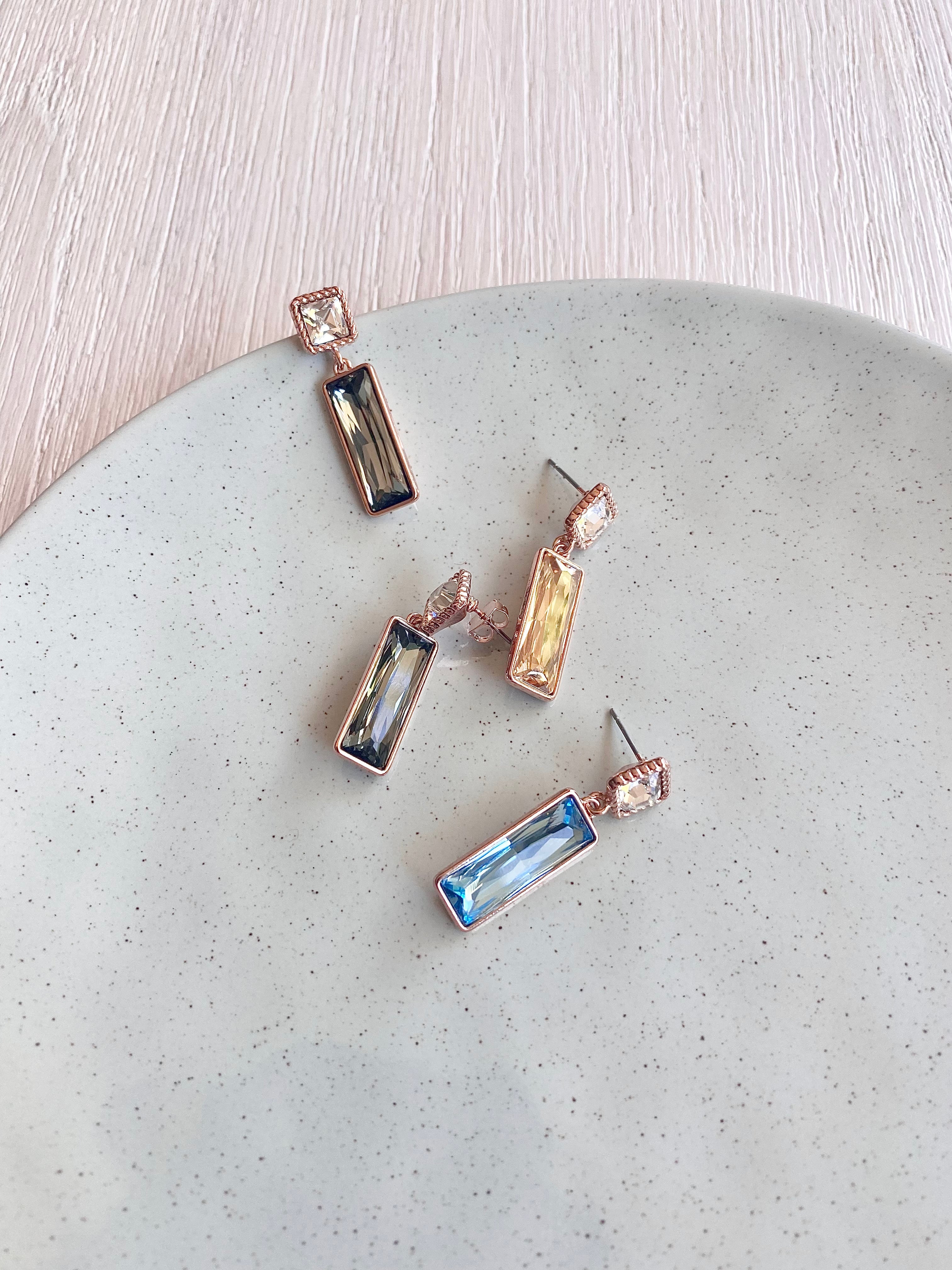 Swarovski Rectangular Duo Drop Earrings