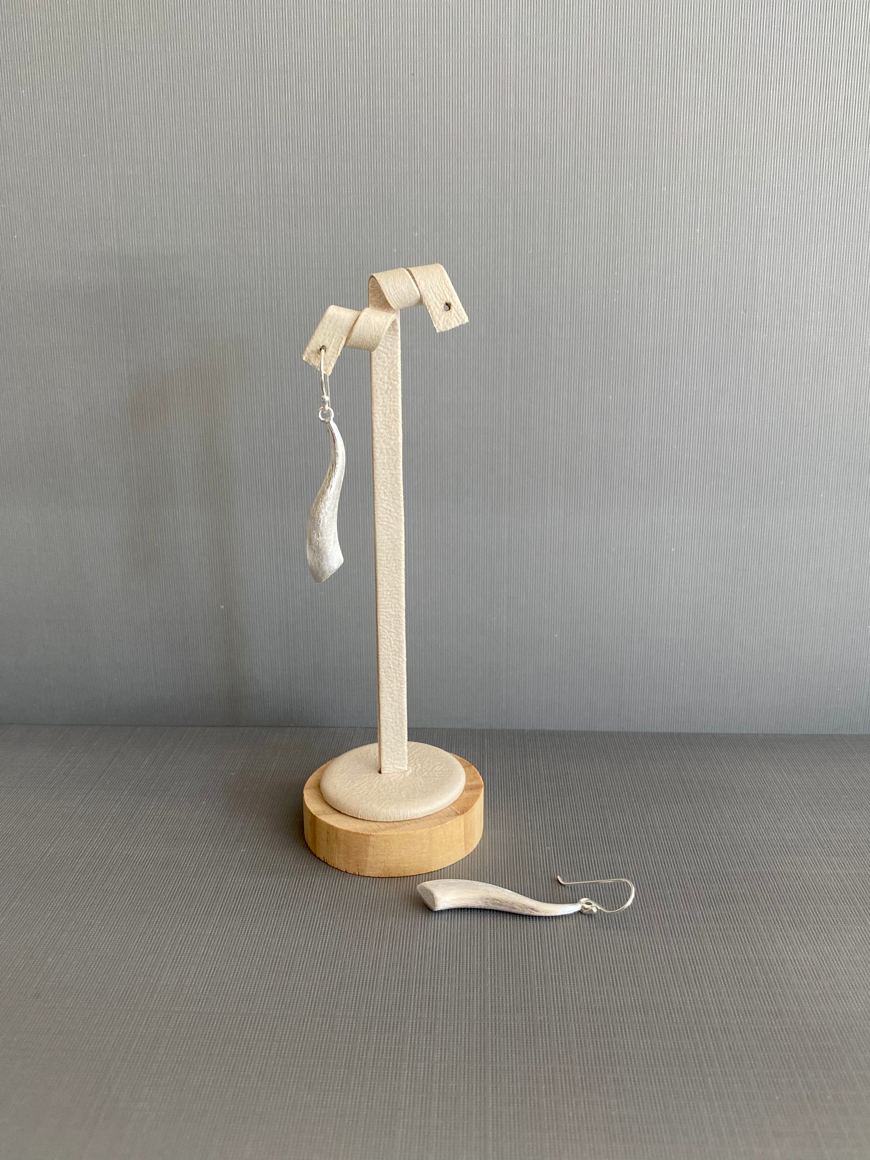 Silver Matte Leaf Earrings