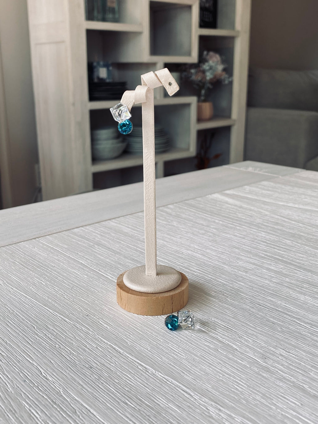 Swarovski Mini Cube & Round Drop Earrings