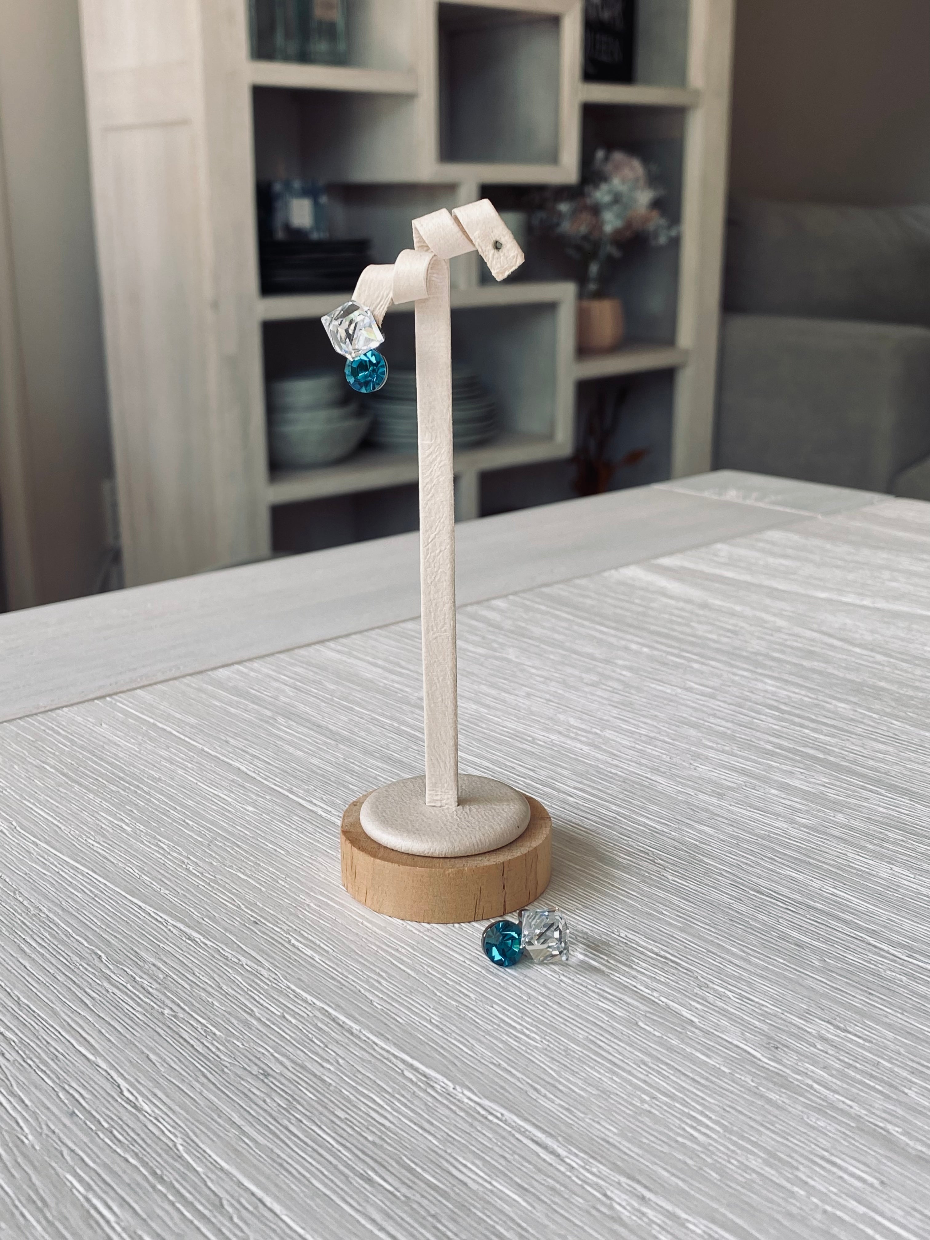 Swarovski Mini Cube & Round Drop Earrings