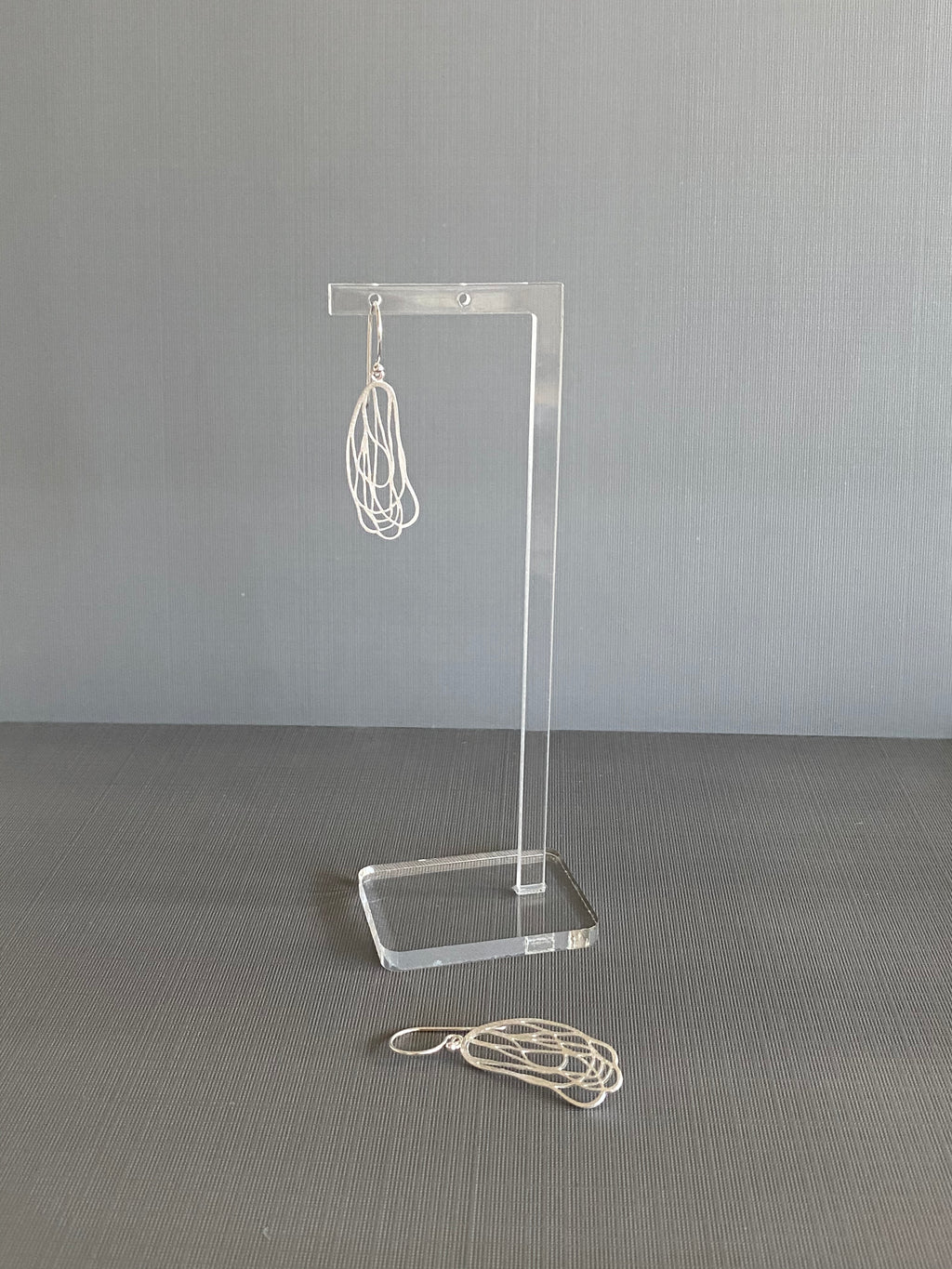 Silver Line Leaf Earrings