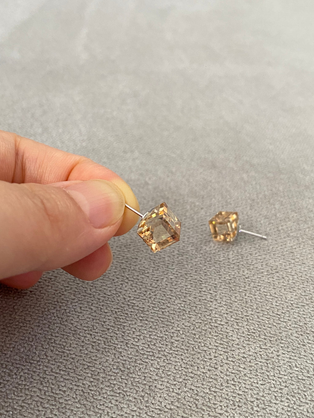 Swarovski Cube Stud Earrings (3 colours)