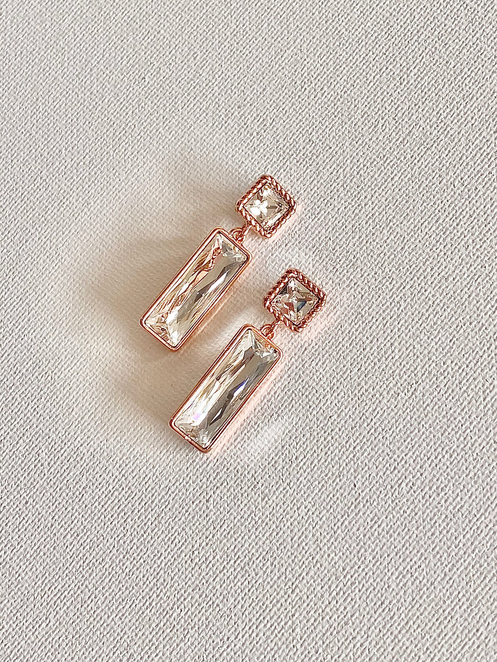 Swarovski Rectangular Duo Drop Earrings