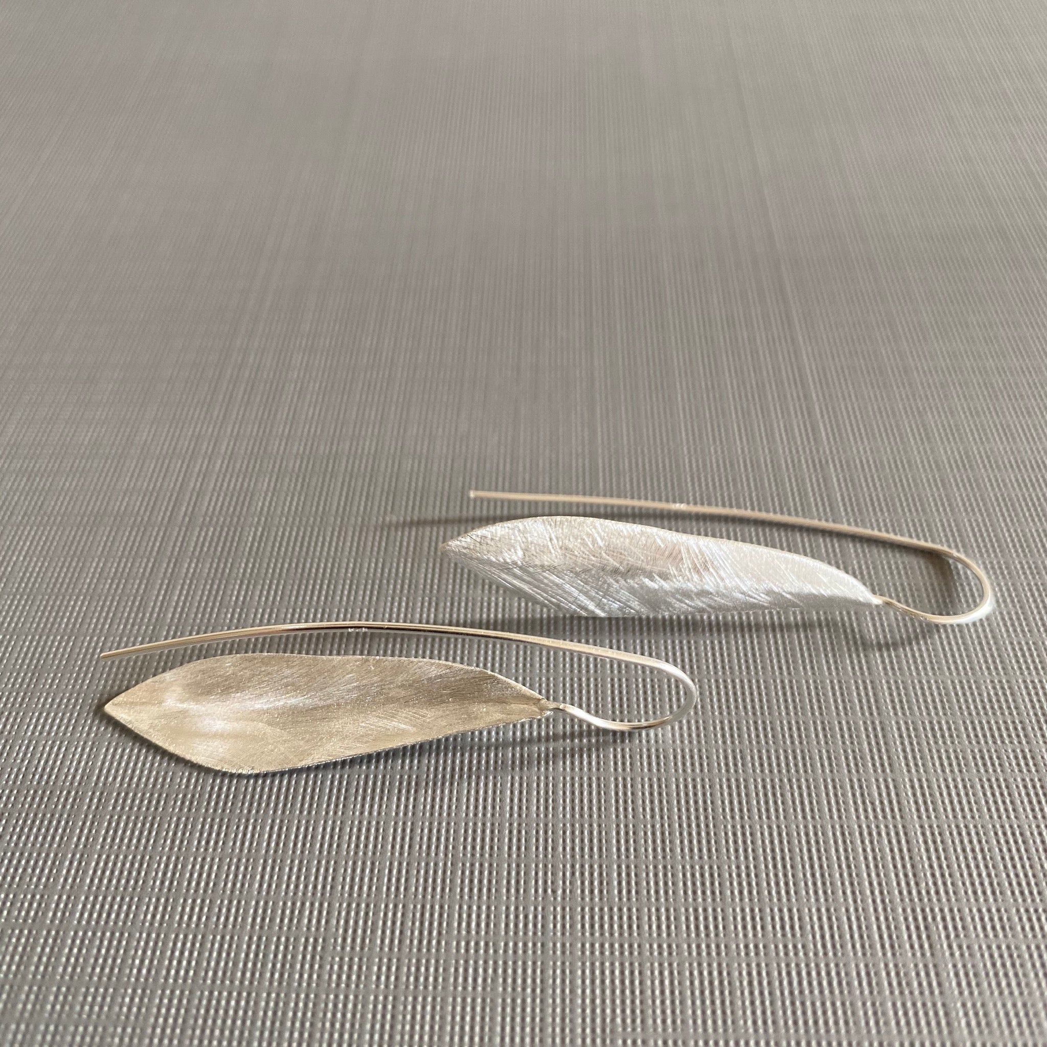 Silver Leaf Drop Earrings