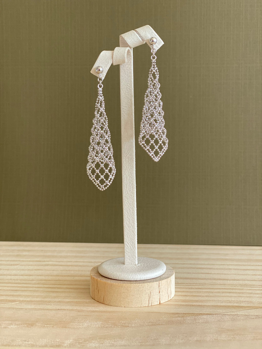 Long Ripple Mesh Earrings