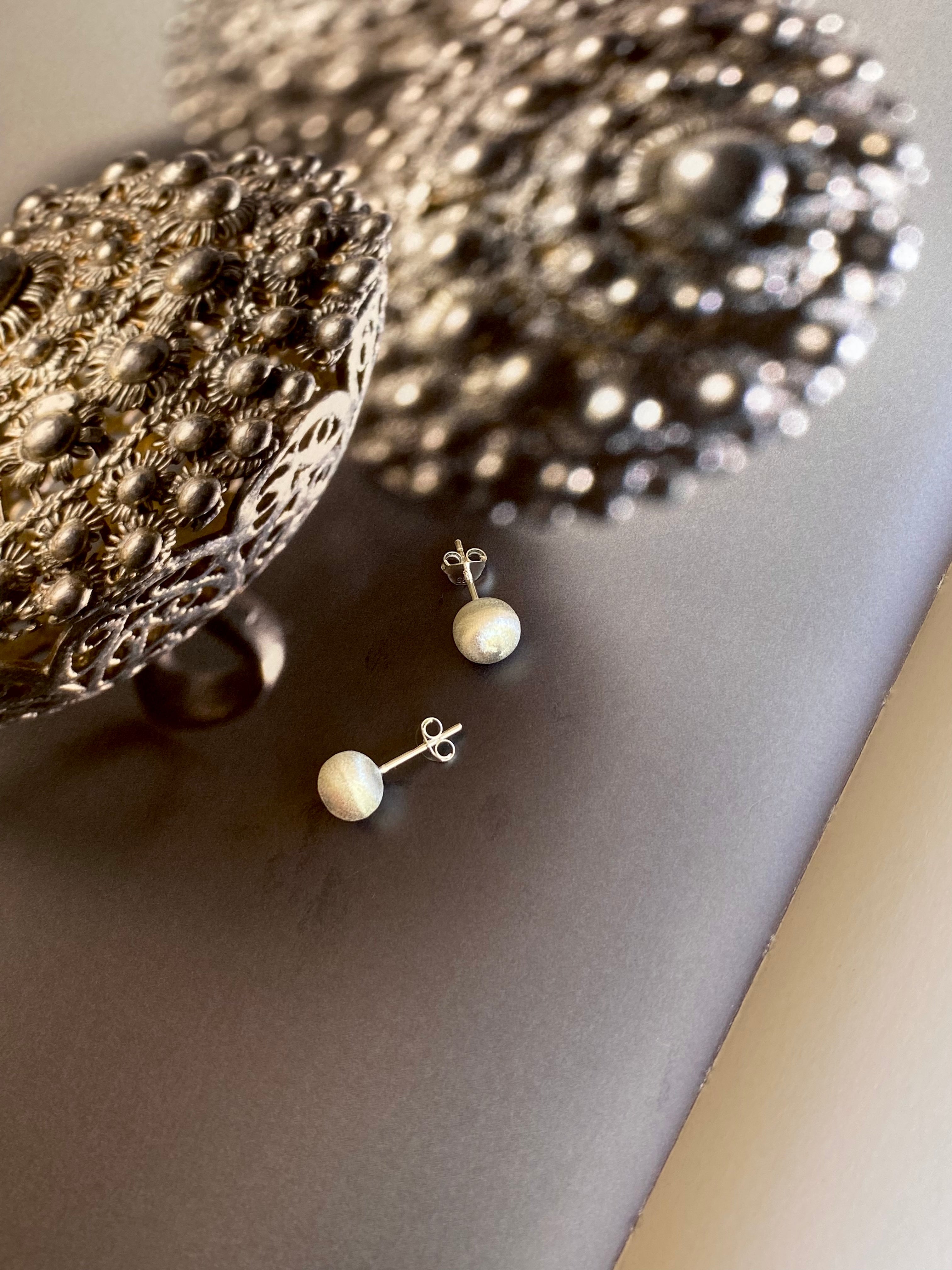 Matte Sphere Stud Earrings