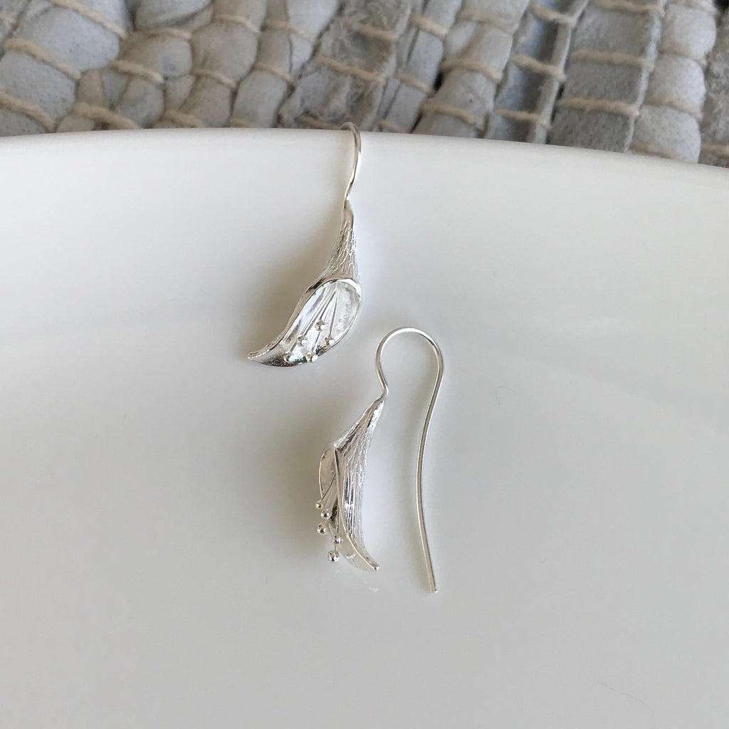Matte Calla Lily Hook Earrings
