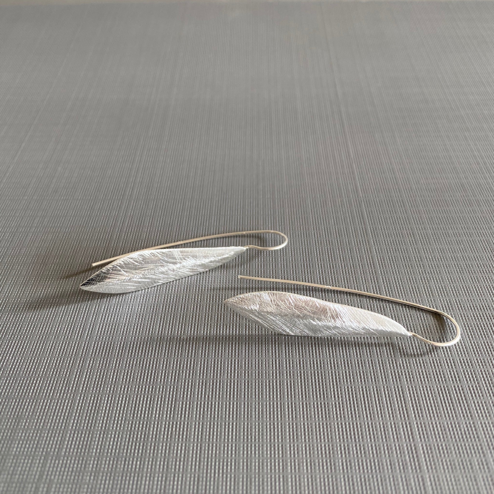 Silver Leaf Drop Earrings